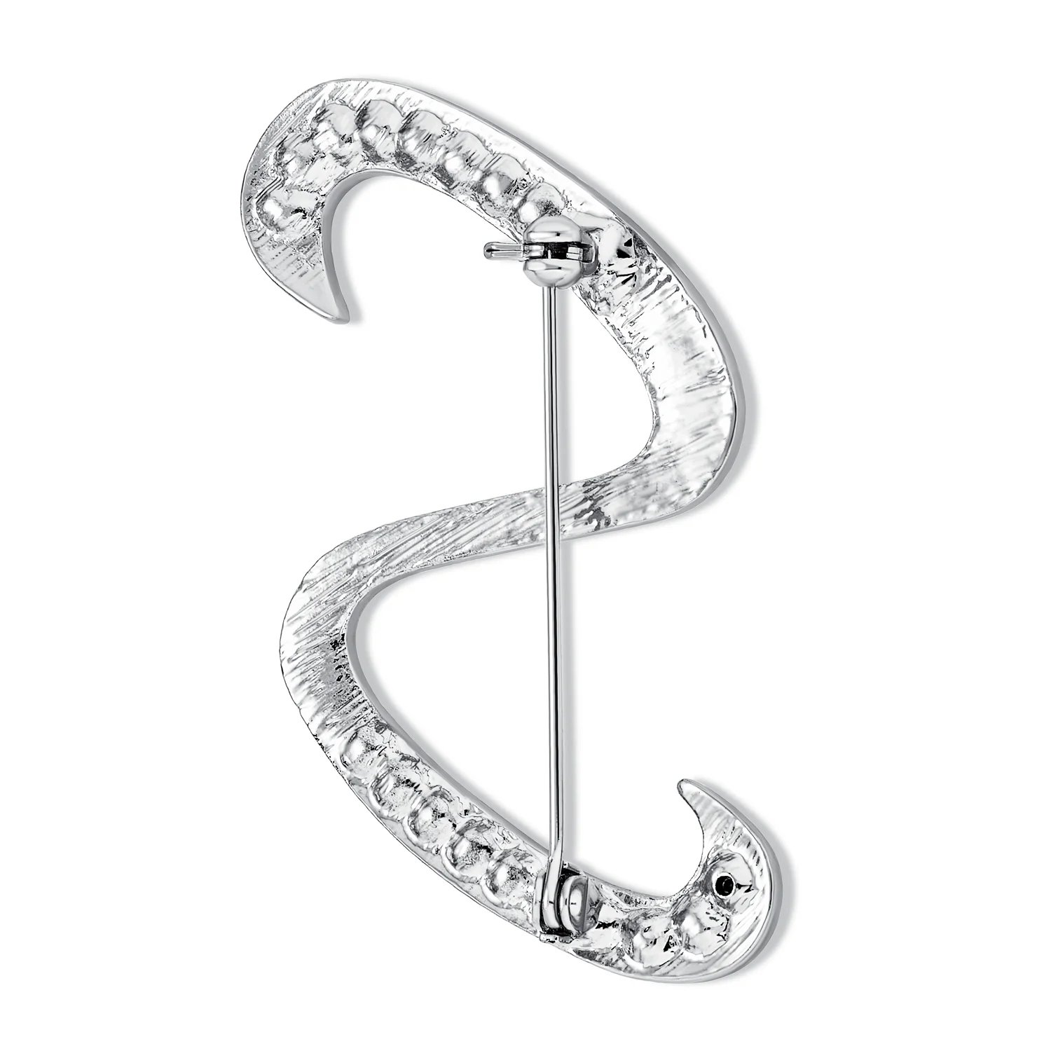 Large Statement ABC Pave Crystal Monogram Brooch Pin Silver or Gold Plated - Image 19