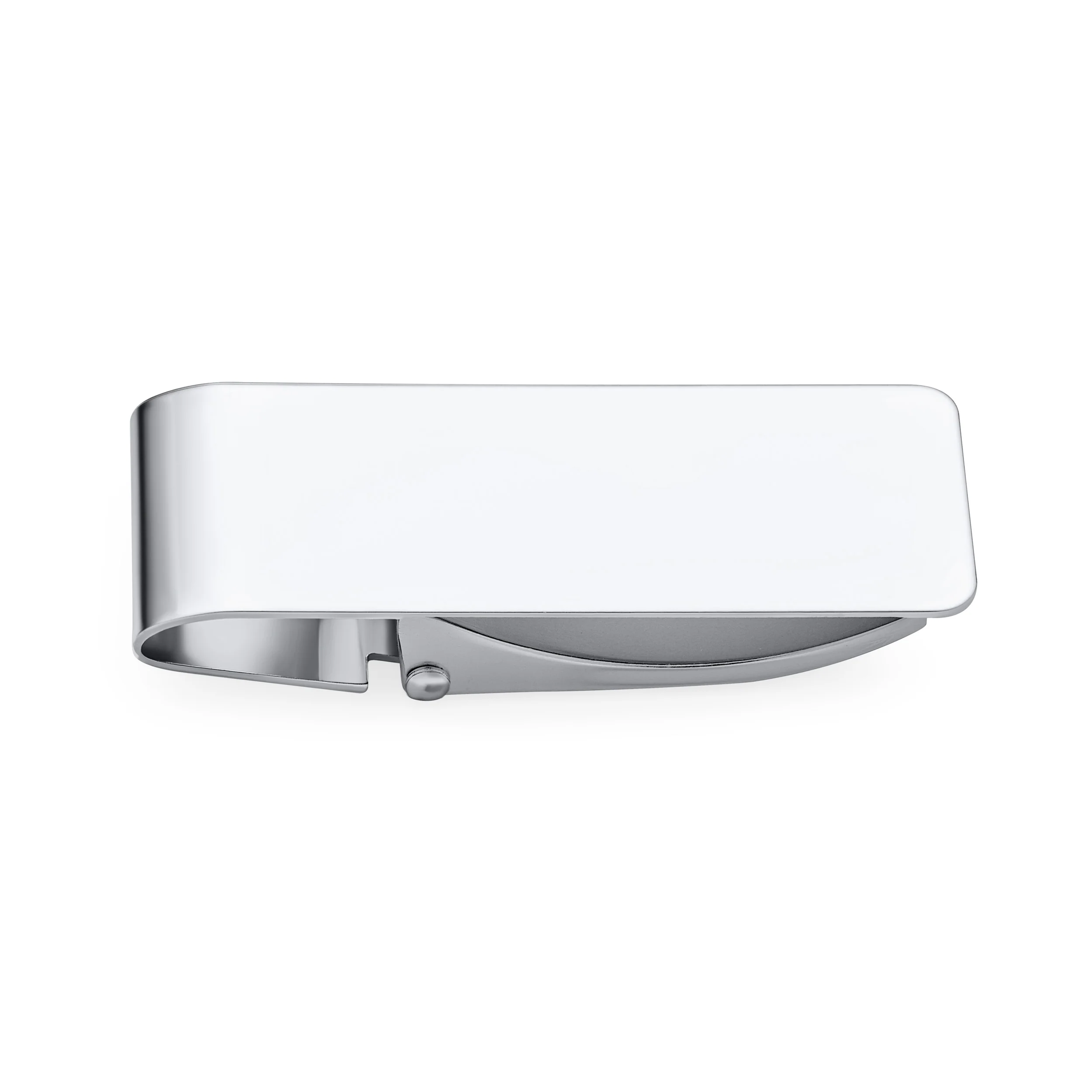 Large Wide Strong Hinged Style Money Clip Card Holder Silver Stainless Steel - Image 2