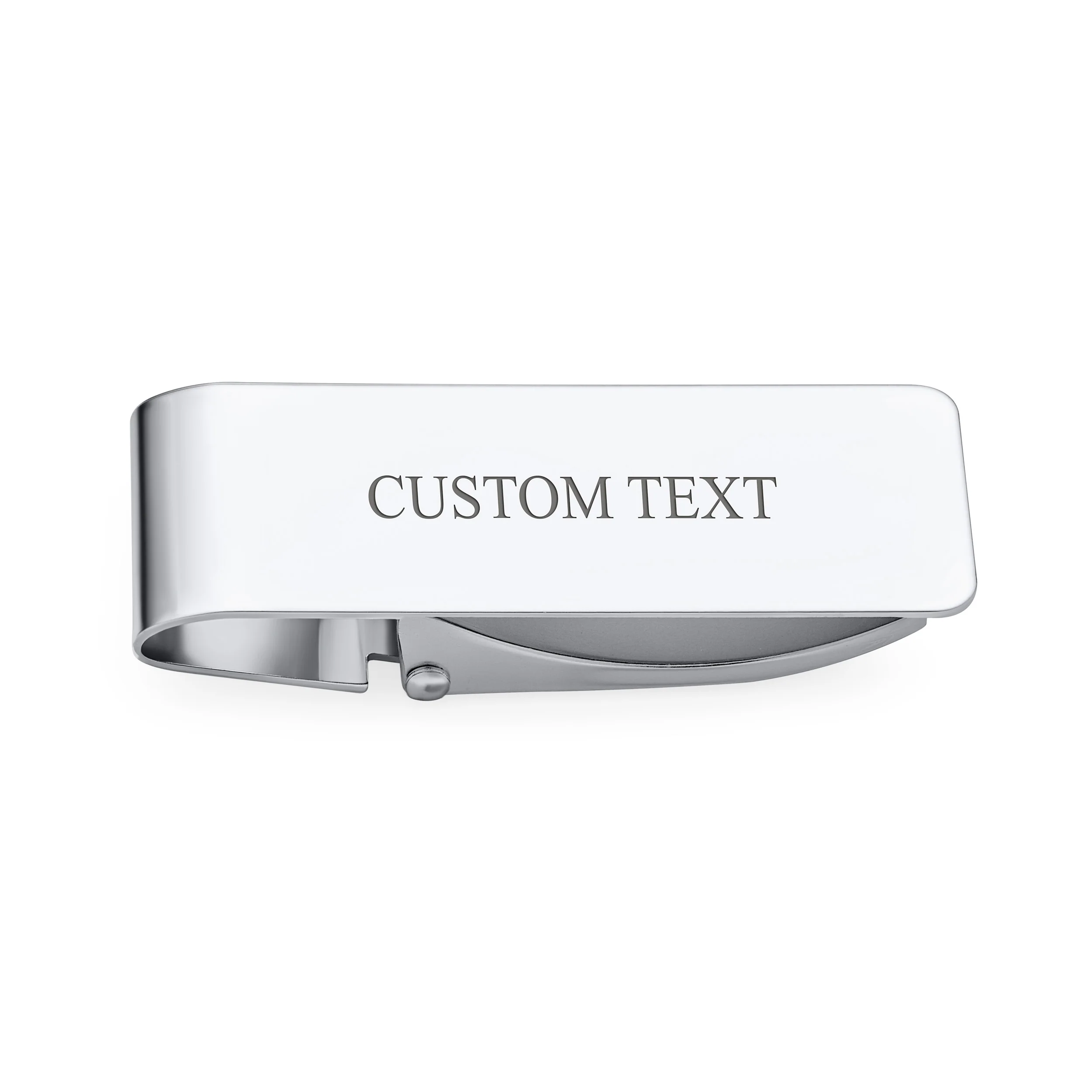 Large Wide Strong Hinged Style Money Clip Card Holder Silver Stainless Steel - Image 5