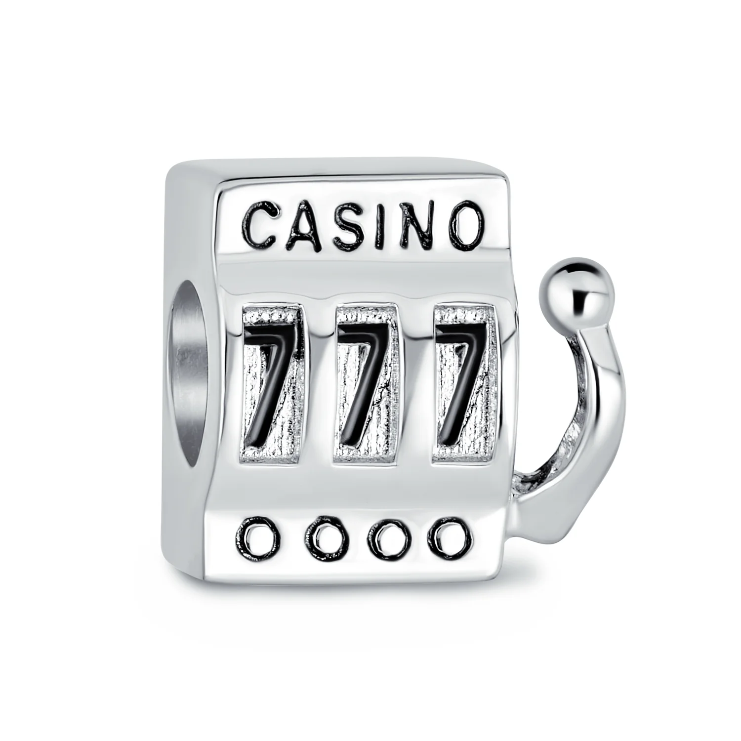 Las Vegas Lucky 777 Casino Slot Machine Charm Bead Sterling Silver for Bracelet
