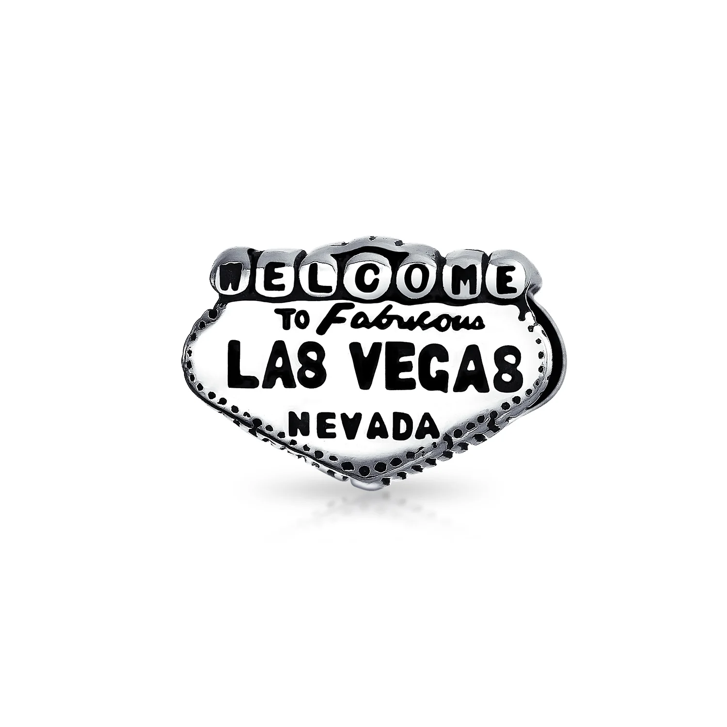 Set of 2 Welcome to Las Vegas and Poker Ace of Hearts Charm Bead Sterling Silver - Image 2