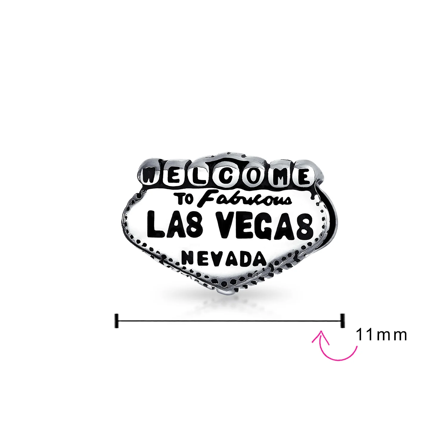 Set of 2 Welcome to Las Vegas and Poker Ace of Hearts Charm Bead Sterling Silver - Image 4