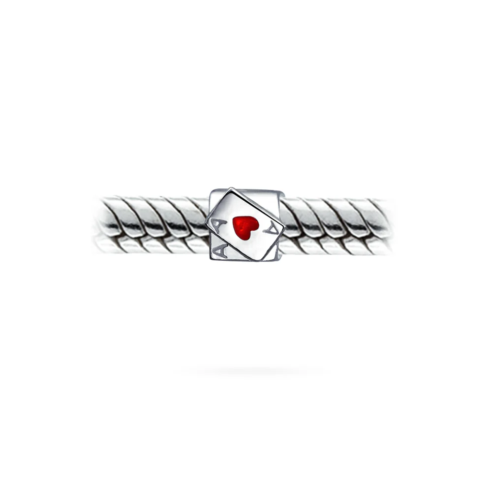 Set of 2 Welcome to Las Vegas and Poker Ace of Hearts Charm Bead Sterling Silver - Image 6