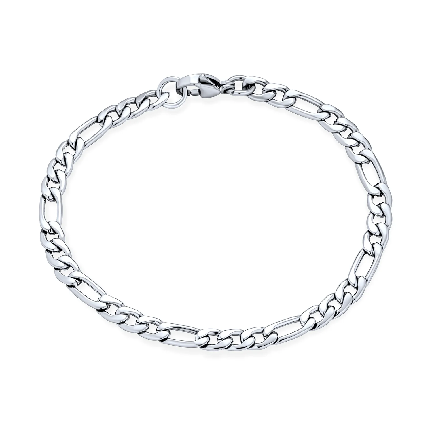 Flat Figaro Link 5MM Necklace & Bracelet Set Black Gold Tone Stainless Steel - Image 10