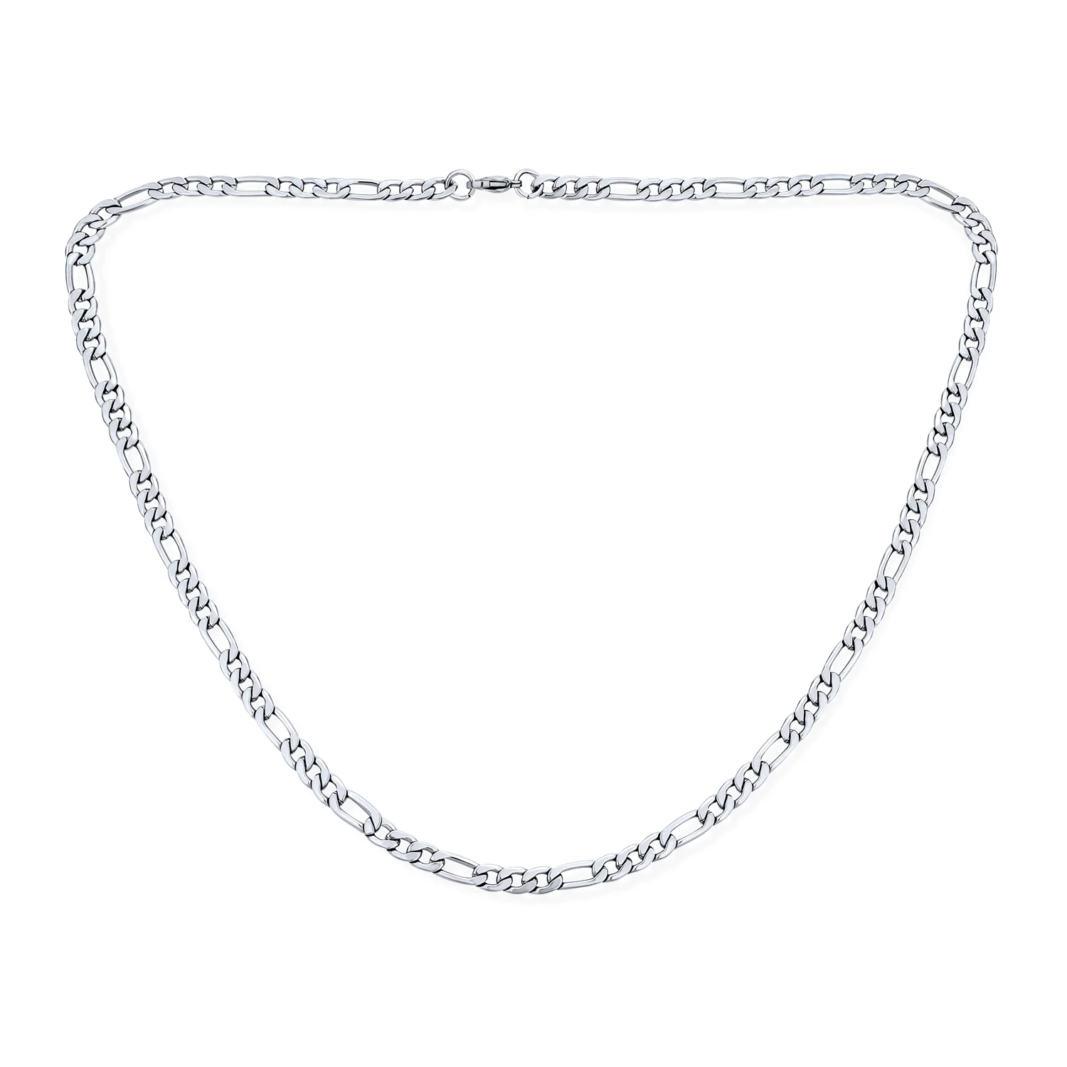 Flat Figaro Link 5MM Necklace & Bracelet Set Black Gold Tone Stainless Steel - Image 13