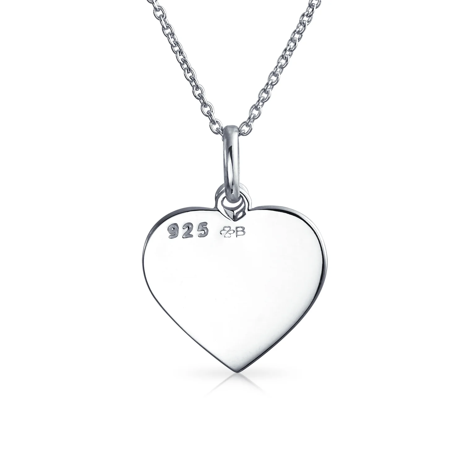 Live Love Laugh Heart Shape Pendant Necklace with Flower Charm Sterling Silver - Image 2
