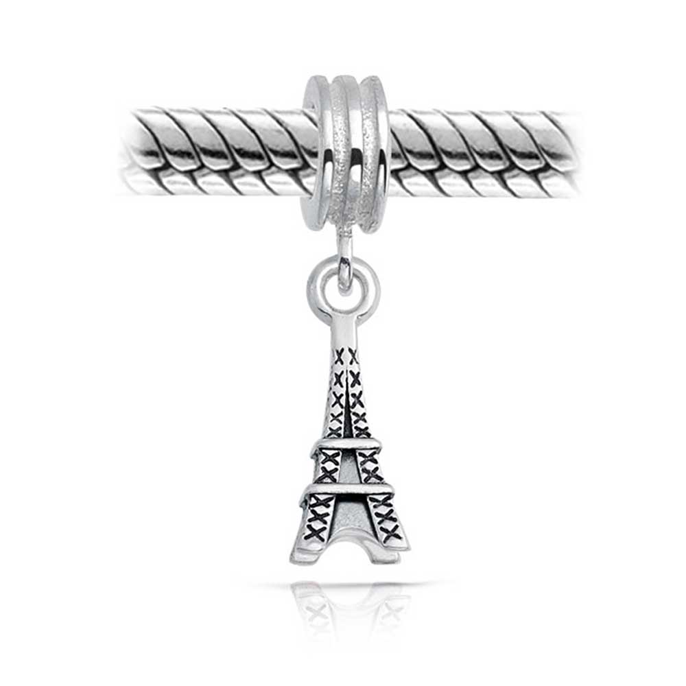 Set of 2 London Travel Suitcase Luggage Paris Eiffel Tower Dangle Charm Bead - Image 6