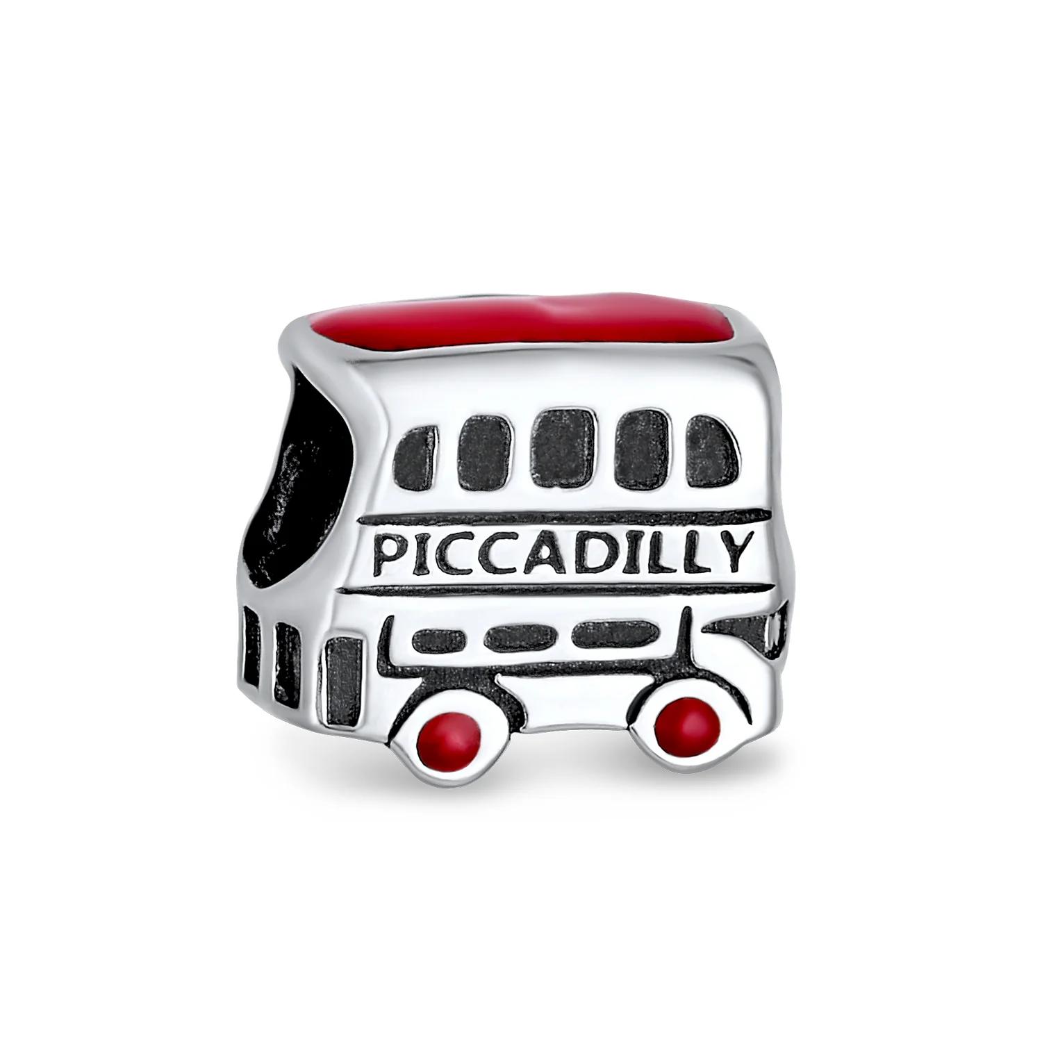 Set of 2 London Big Ben and Double Decker Bus Charm Bead Sterling Silver - Image 2