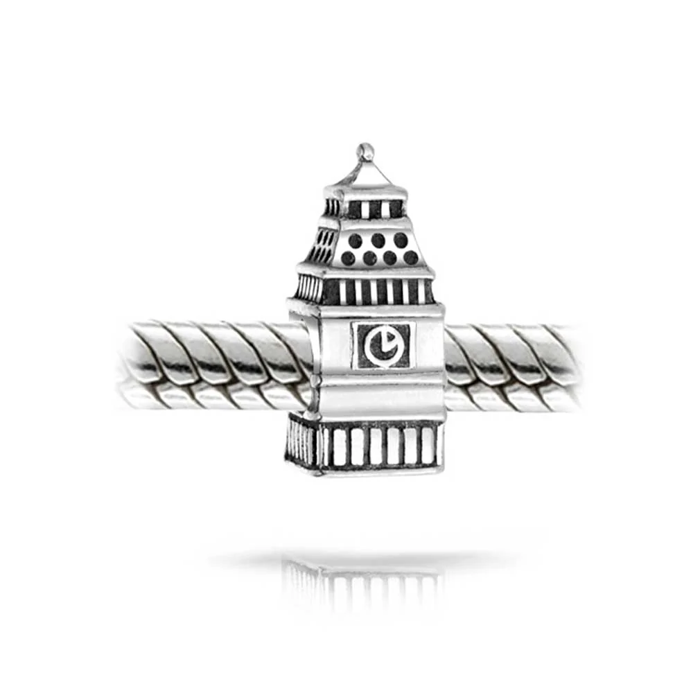 Set of 2 London Big Ben and Double Decker Bus Charm Bead Sterling Silver - Image 6