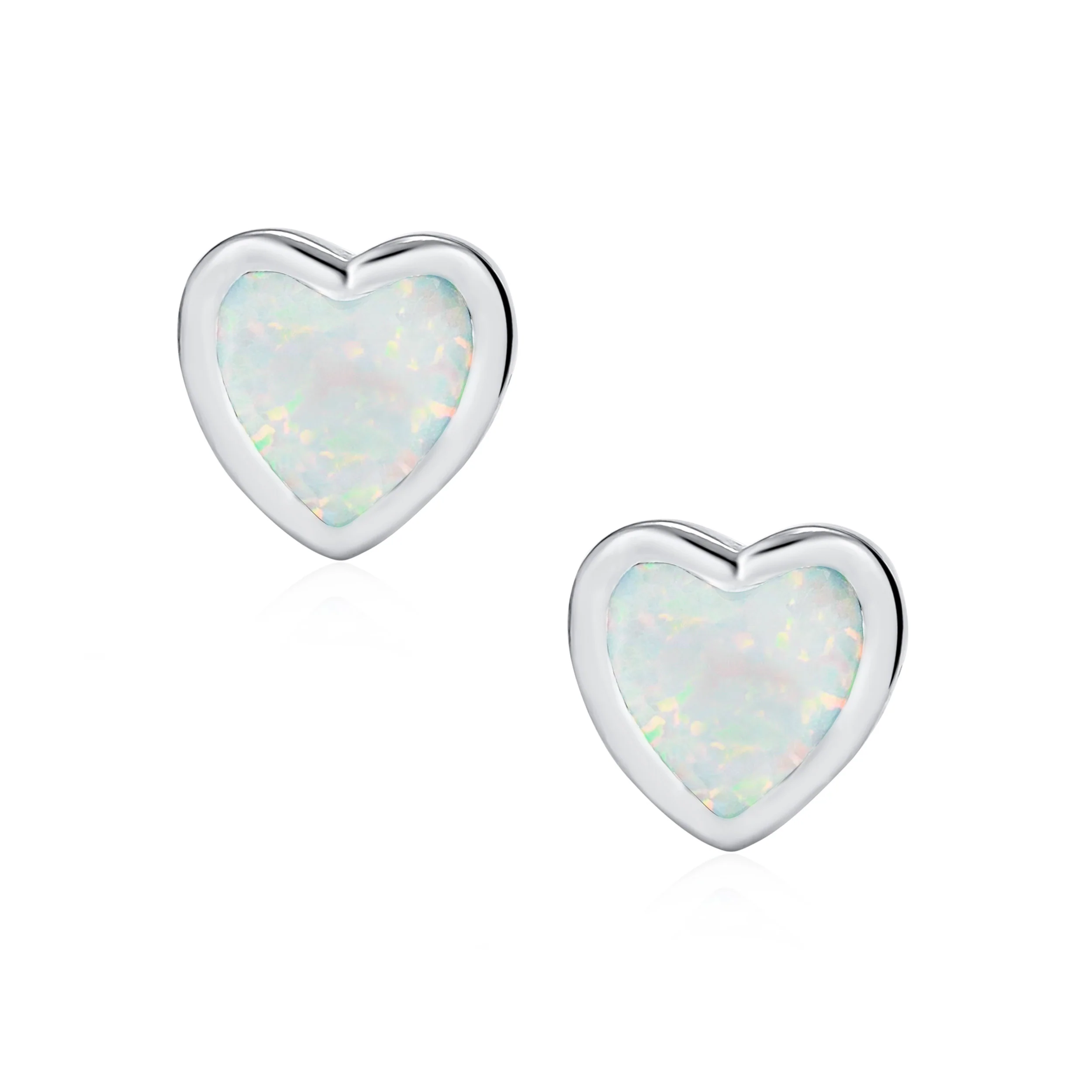 Lovers Bezel Set Green Jade Heart Stud Earrings Sterling Silver Gift - Image 12