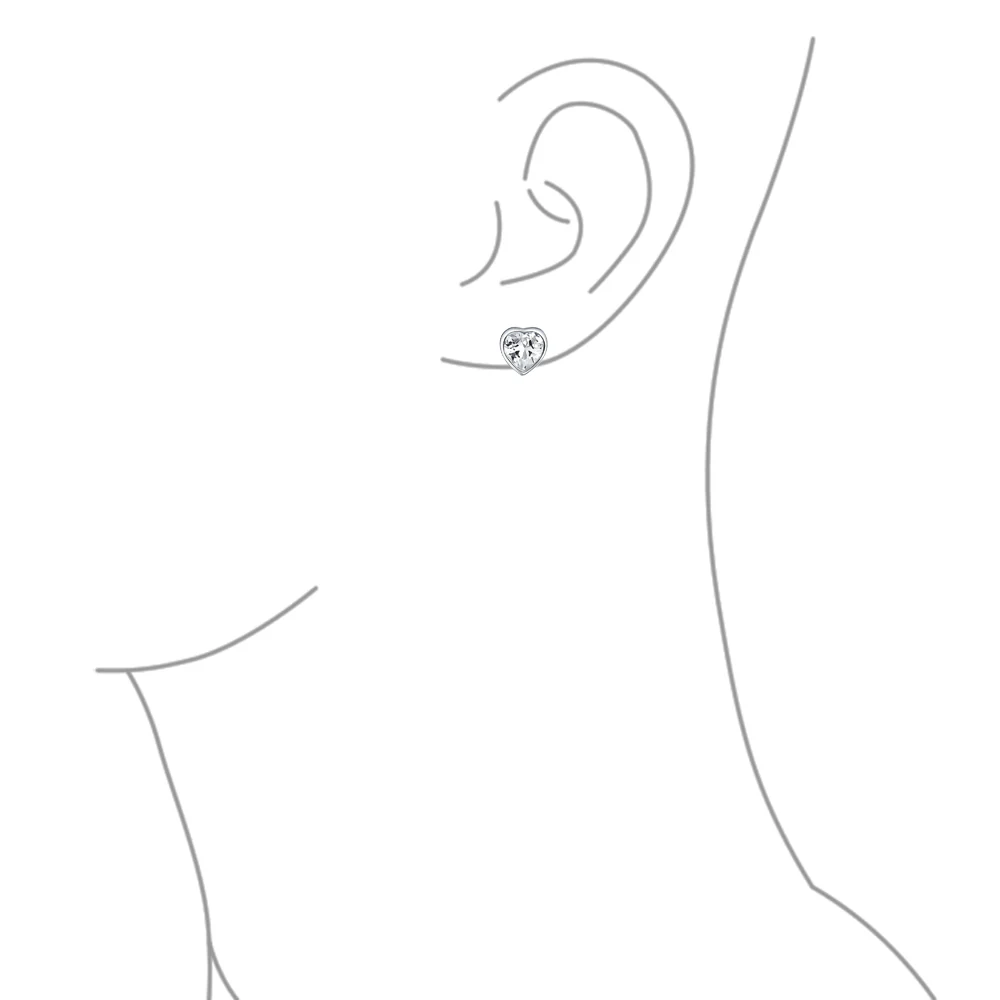 Lovers Bezel Set Green Jade Heart Stud Earrings Sterling Silver Gift - Image 13