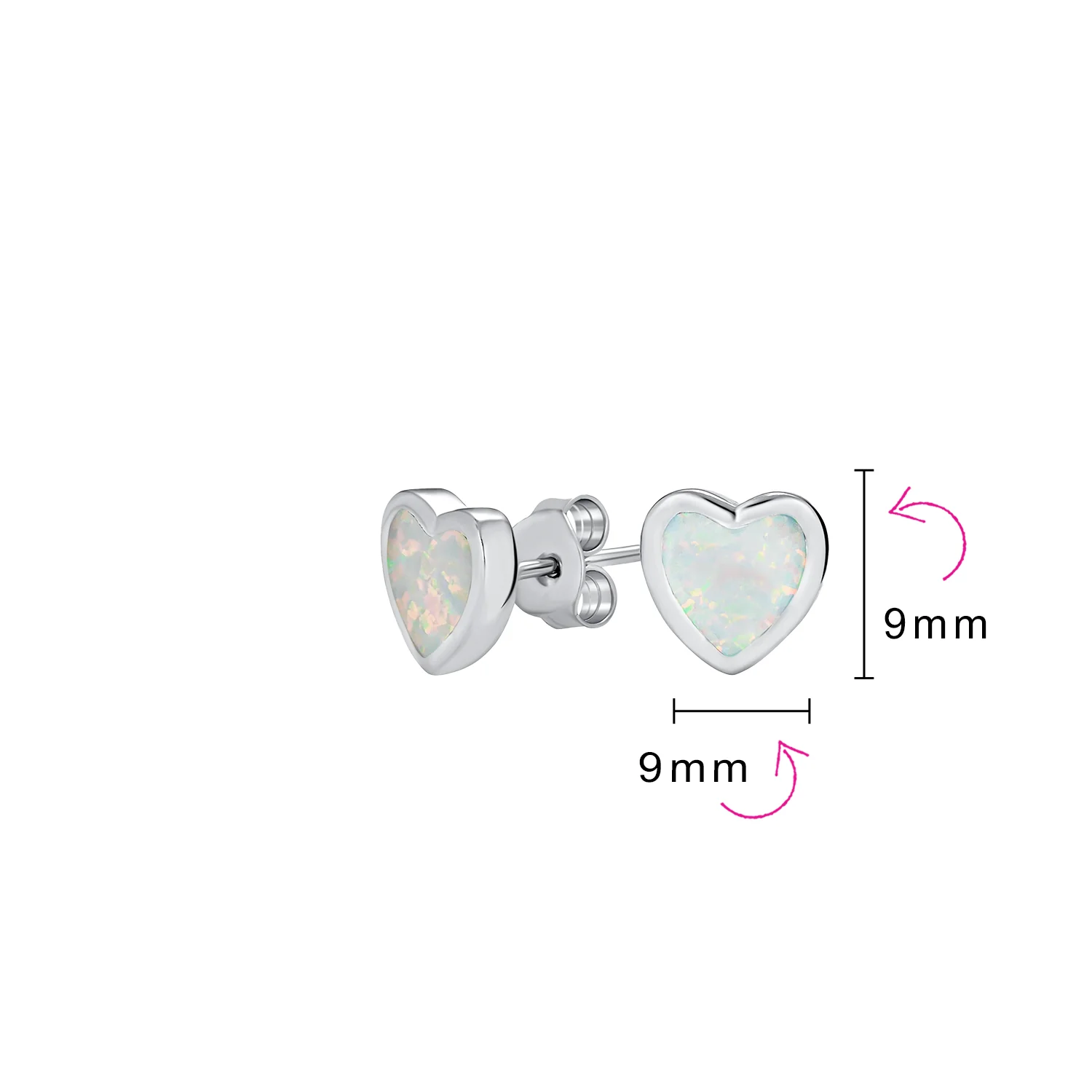 Lovers Bezel Set Green Jade Heart Stud Earrings Sterling Silver Gift - Image 23