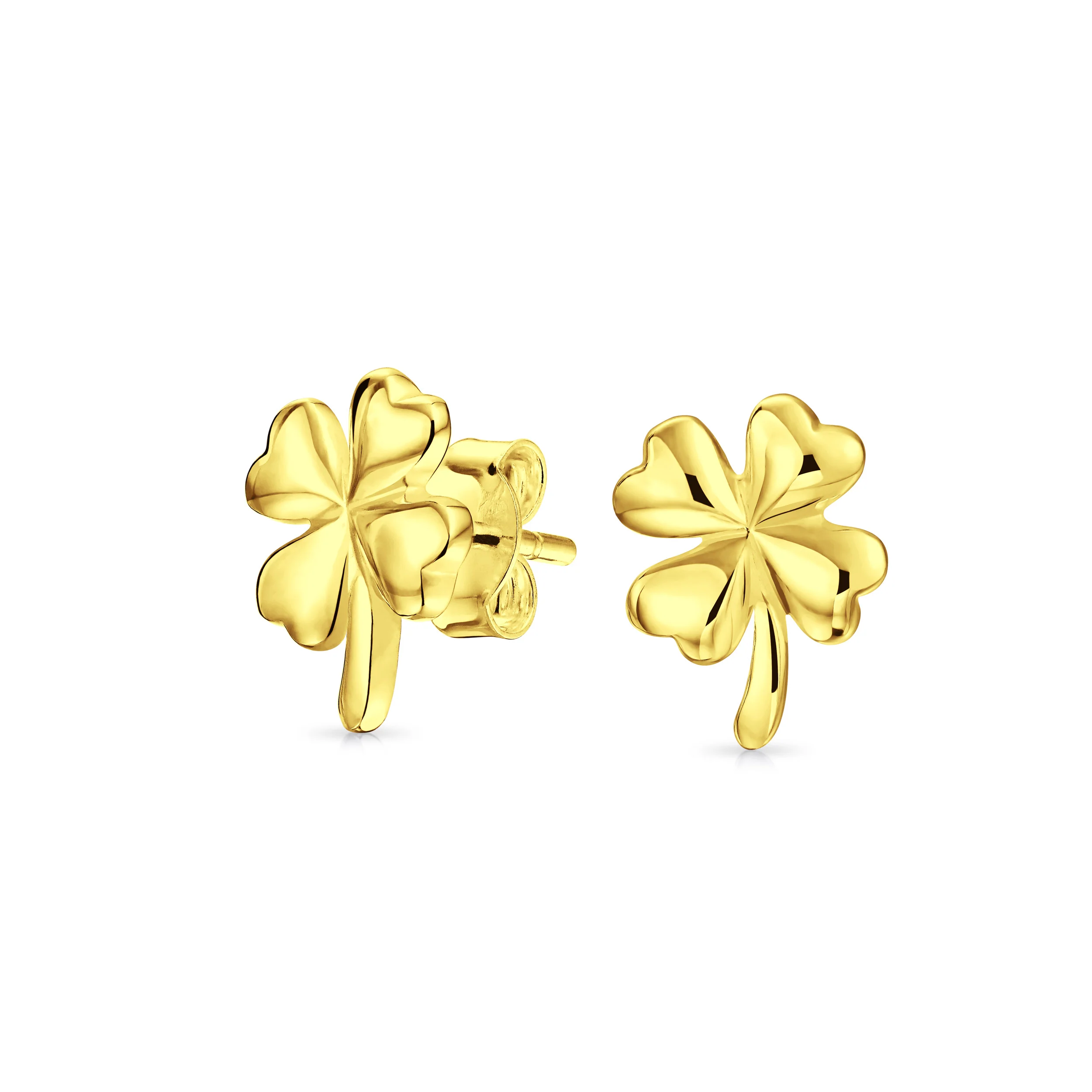 Luck of the Irish Shamrock Celtic Clover Stud Earrings .925 Sterling Silver - Image 2