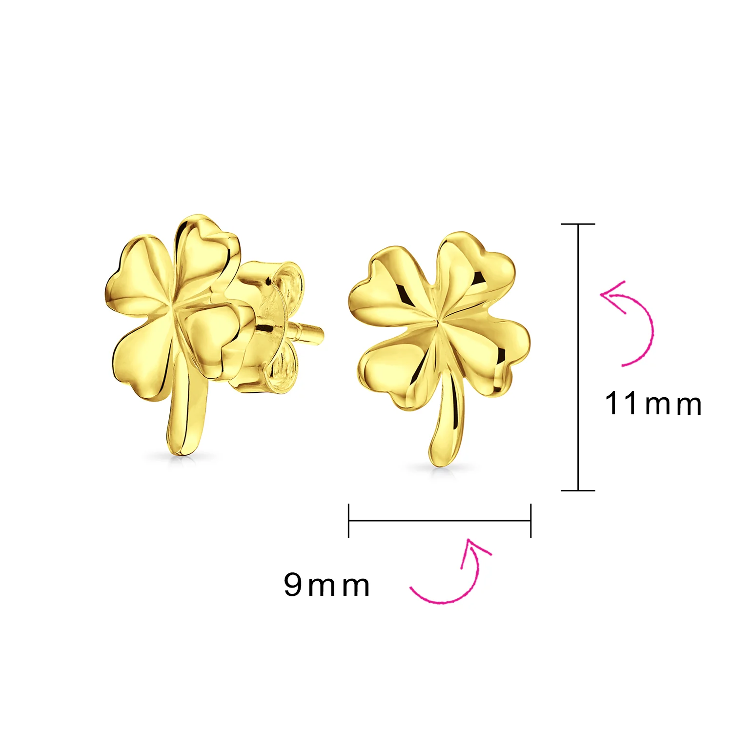Luck of the Irish Shamrock Celtic Clover Stud Earrings .925 Sterling Silver - Image 8