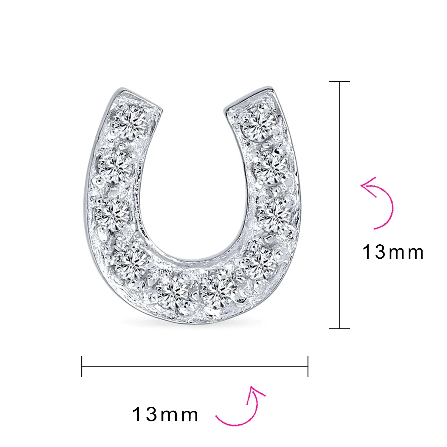 Western Lucky Equestrian Horseshoe CZ Stud Earrings Gold - Image 7