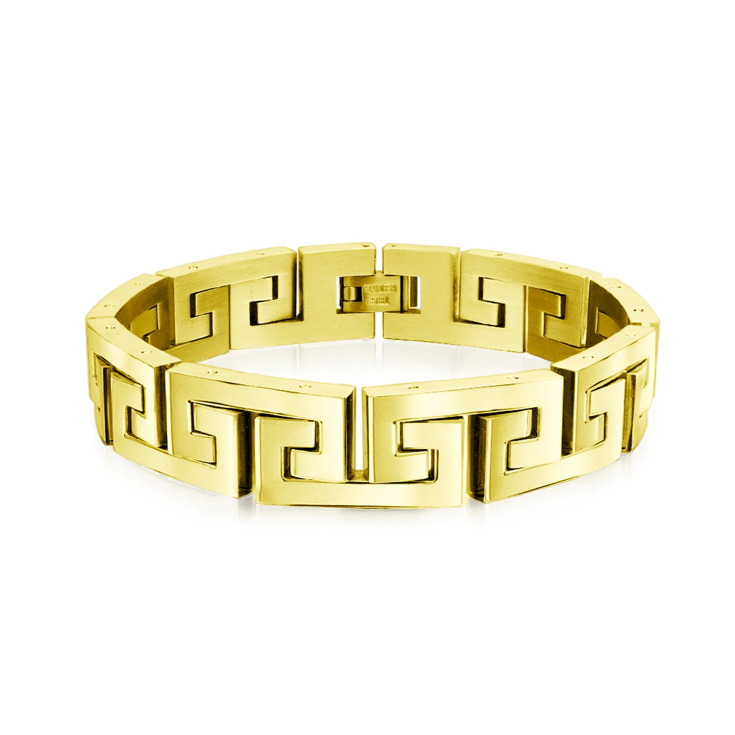 Stylish Geometric Infinity Key Link Bracelet Black IP Stainless Steel 12MM Width - Image 3
