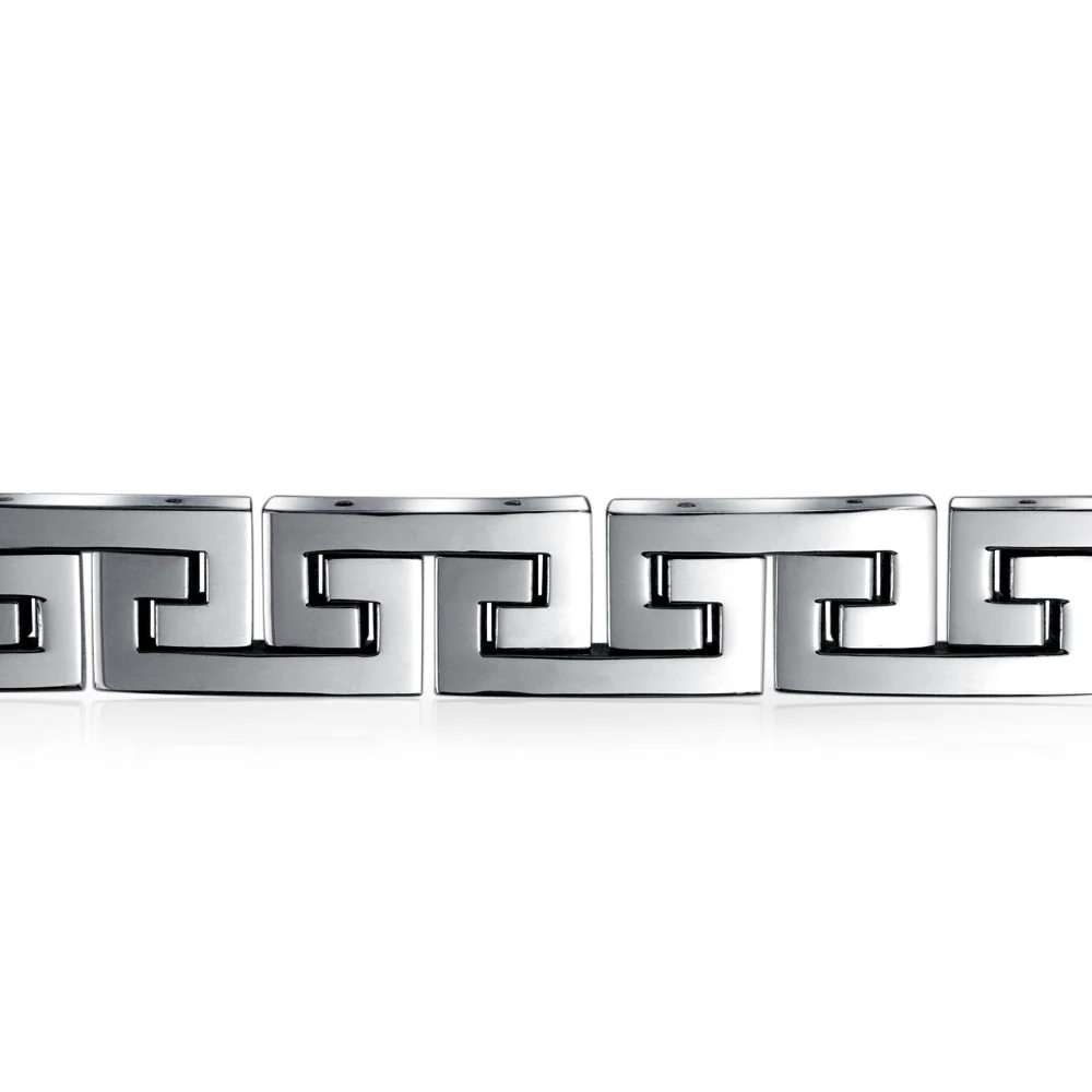 Stylish Geometric Infinity Key Link Bracelet Black IP Stainless Steel 12MM Width - Image 4