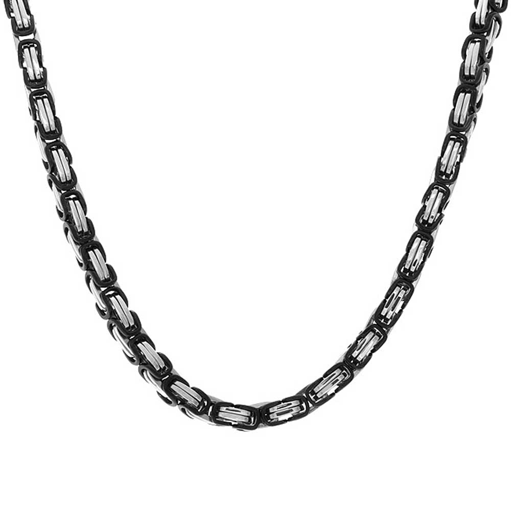 Mechanic Byzantine Biker Necklace for Men Black Gold Silver 20-30 Inch 8MM Chain - Image 15