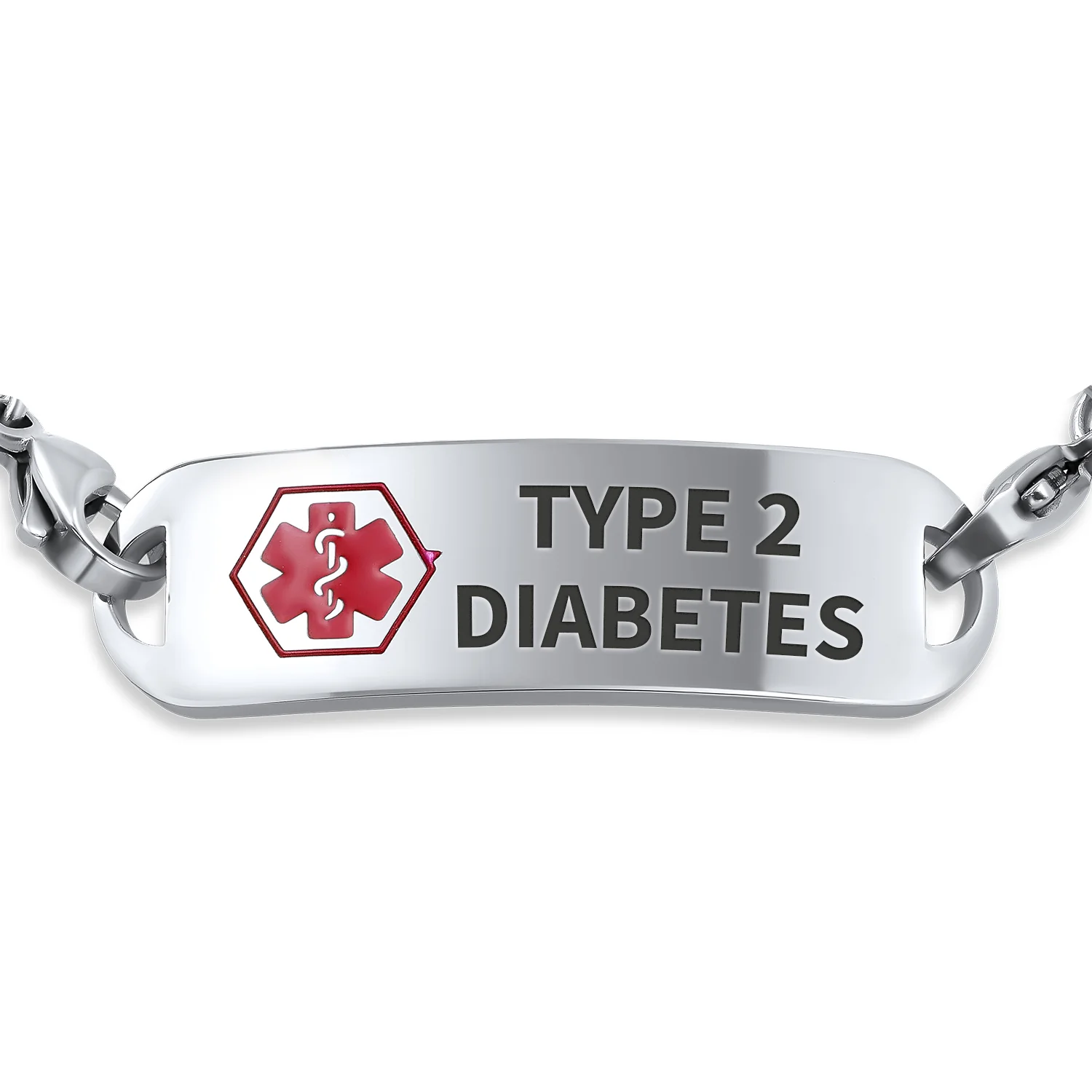 Medical ID Bracelet for Men Miami Cuban or Figaro Link Steel 8.5in - Image 29