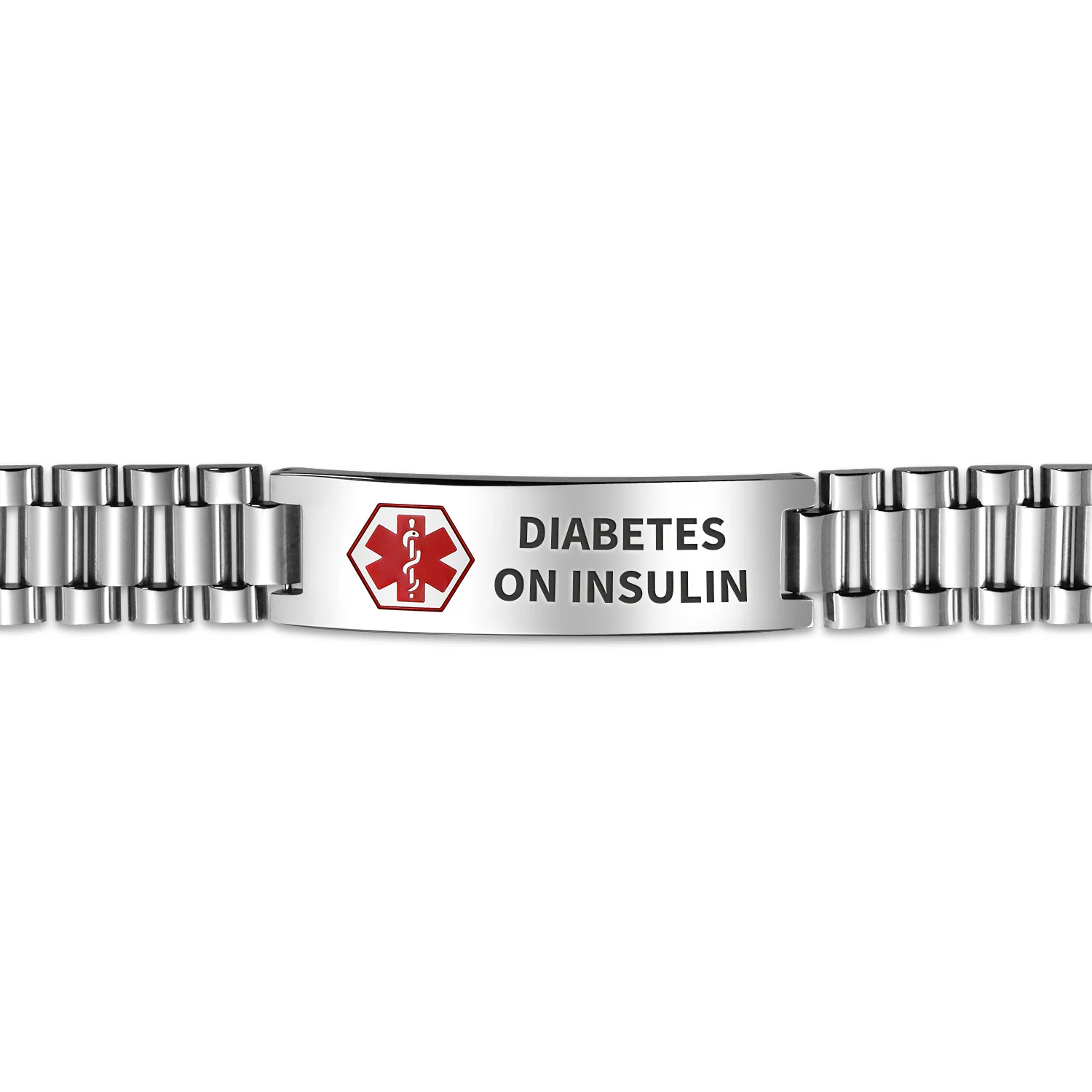 Blank Medical Identification Medical ID Band Link Bracelet Stainless Steel 8.5 Inch - Image 20