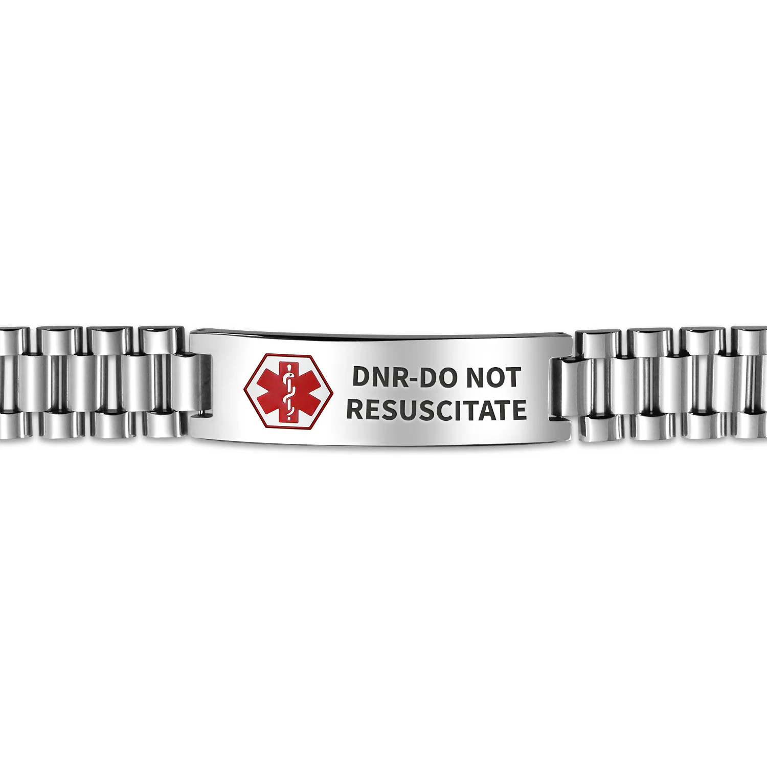 Blank Medical Identification Medical ID Band Link Bracelet Stainless Steel 8.5 Inch - Image 21
