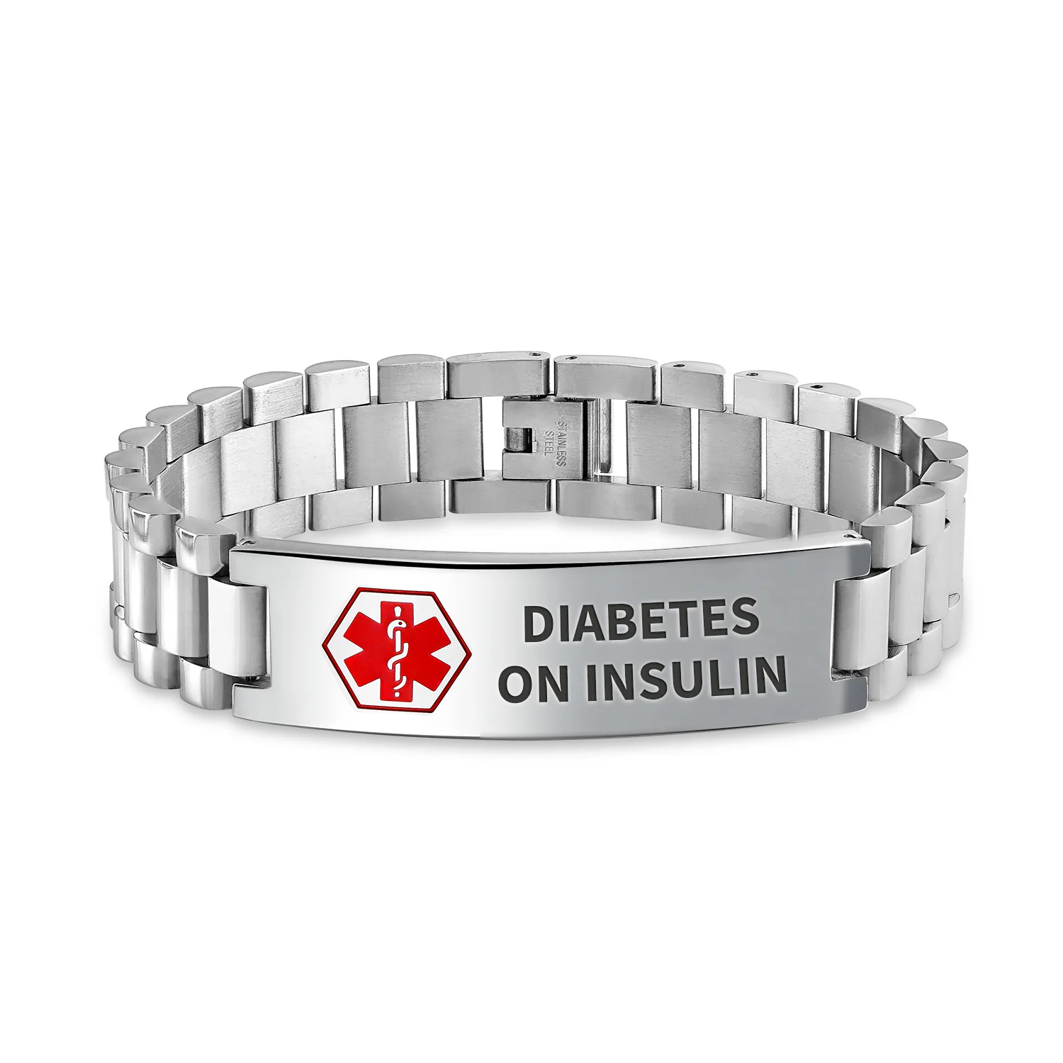 Blank Medical Identification Medical ID Band Link Bracelet Stainless Steel 8.5 Inch - Image 4