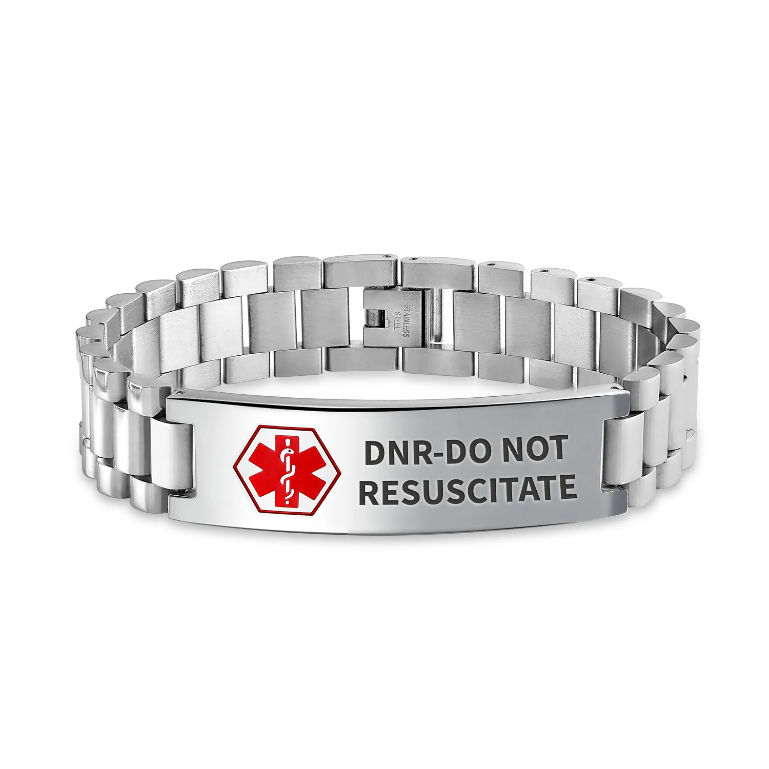 Blank Medical Identification Medical ID Band Link Bracelet Stainless Steel 8.5 Inch - Image 5