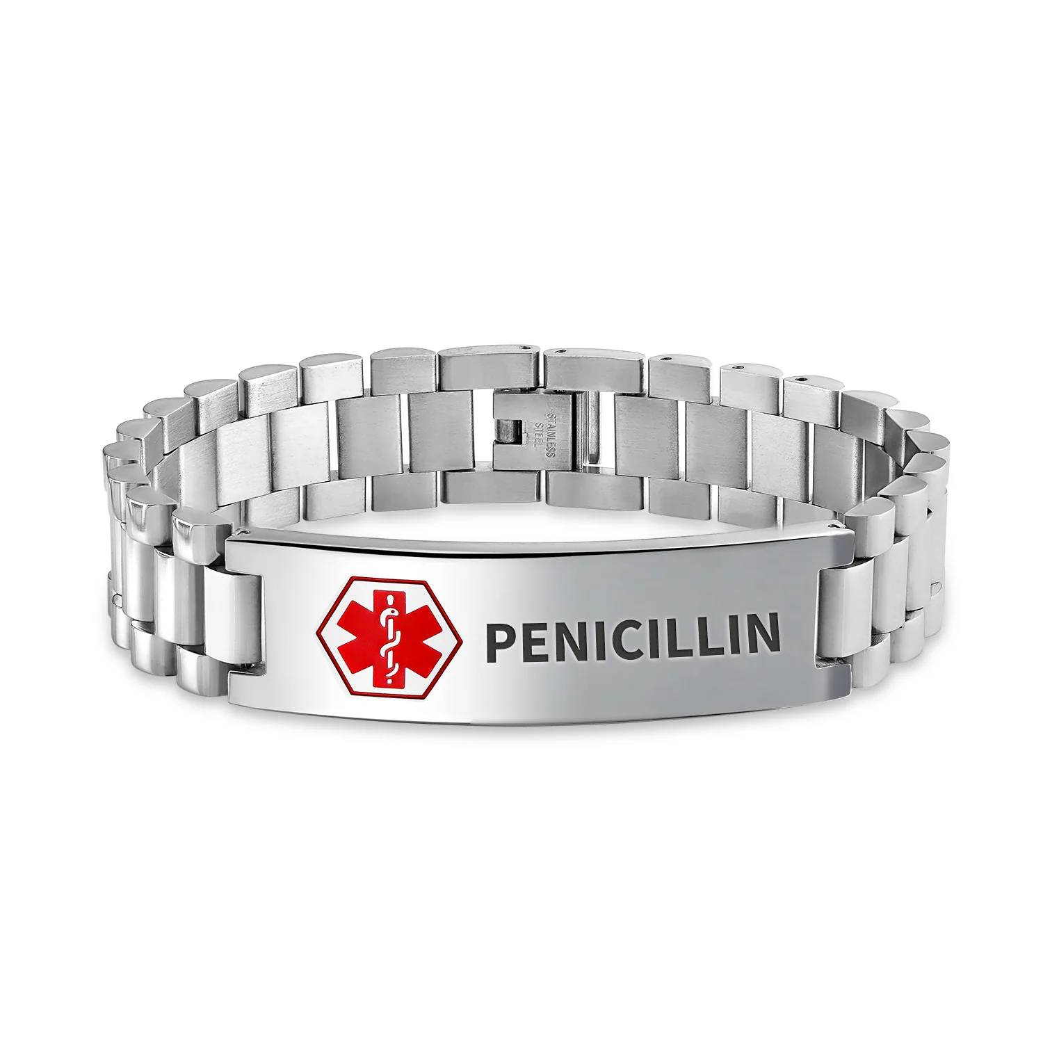 Blank Medical Identification Medical ID Band Link Bracelet Stainless Steel 8.5 Inch - Image 7