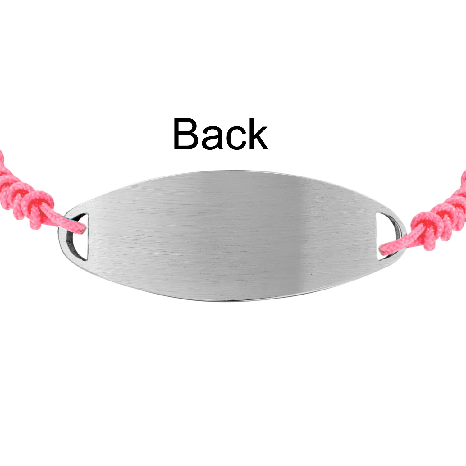 Medical ID Bracelet with Pink Braided Cord and Stainless Steel Clasp - Image 28
