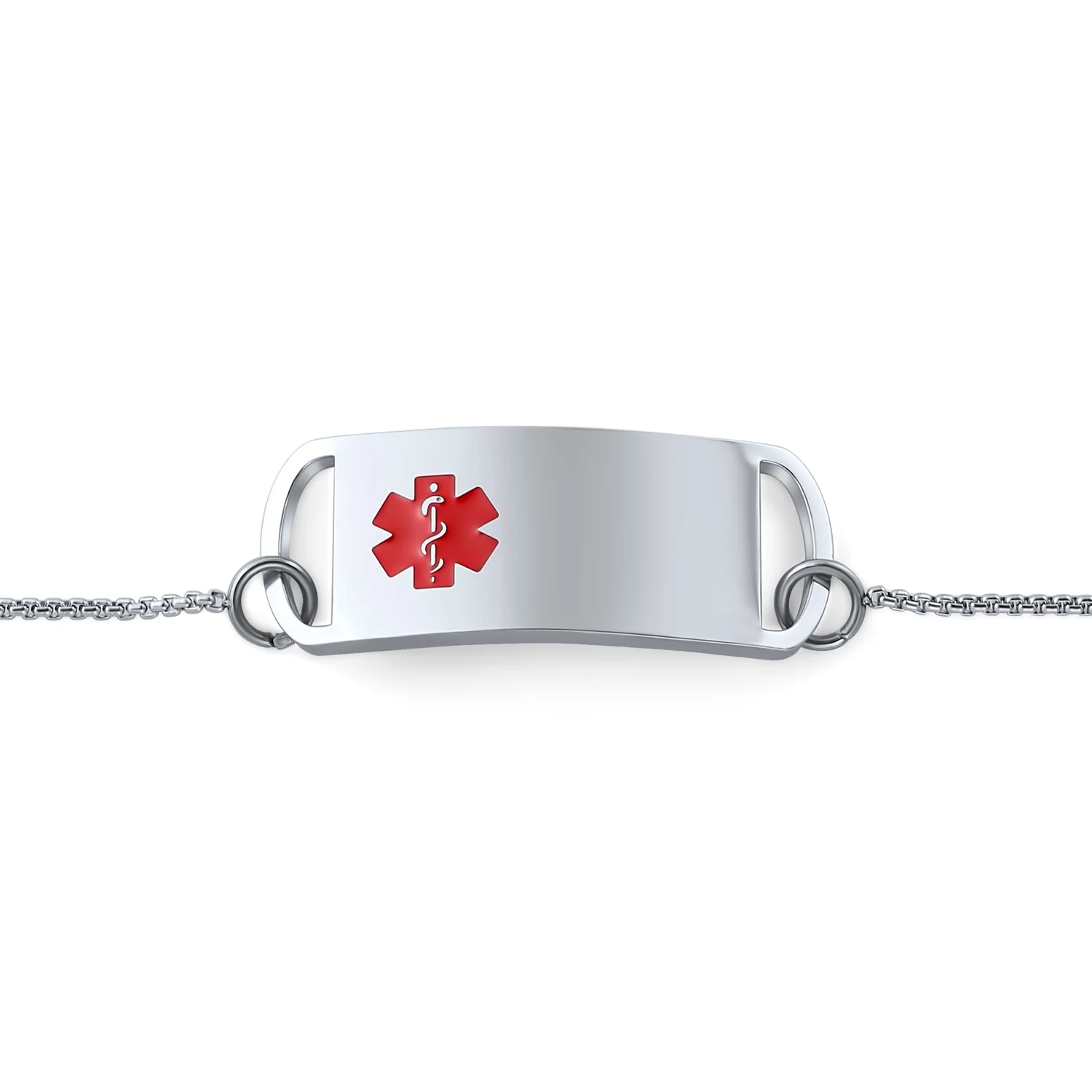 Blank Name Tag Medical ID Bolo Bracelet Box Link Chain Stainless Steel Adjustable - Image 12