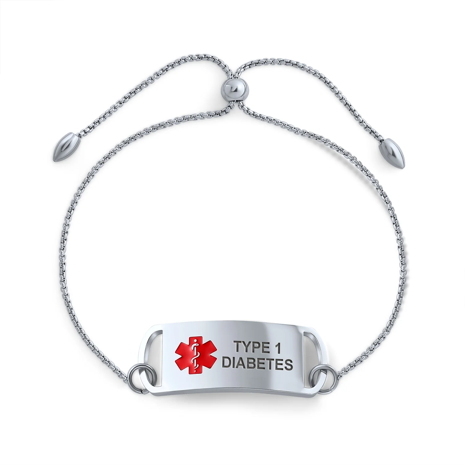 Blank Name Tag Medical ID Bolo Bracelet Box Link Chain Stainless Steel Adjustable - Image 4