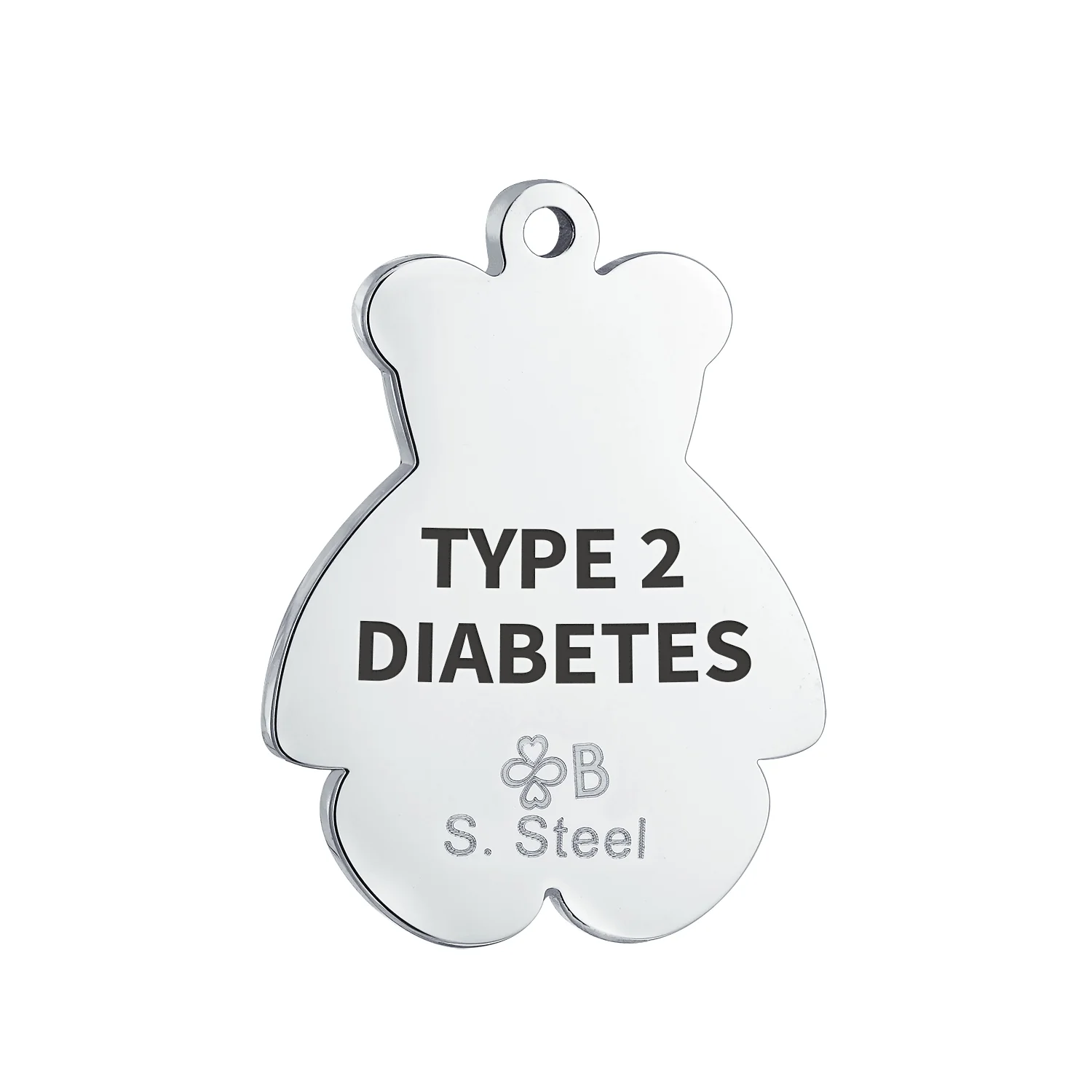 Medical ID Bracelet with Teddy Bear Charm and Silver Tone Beads - Image 8