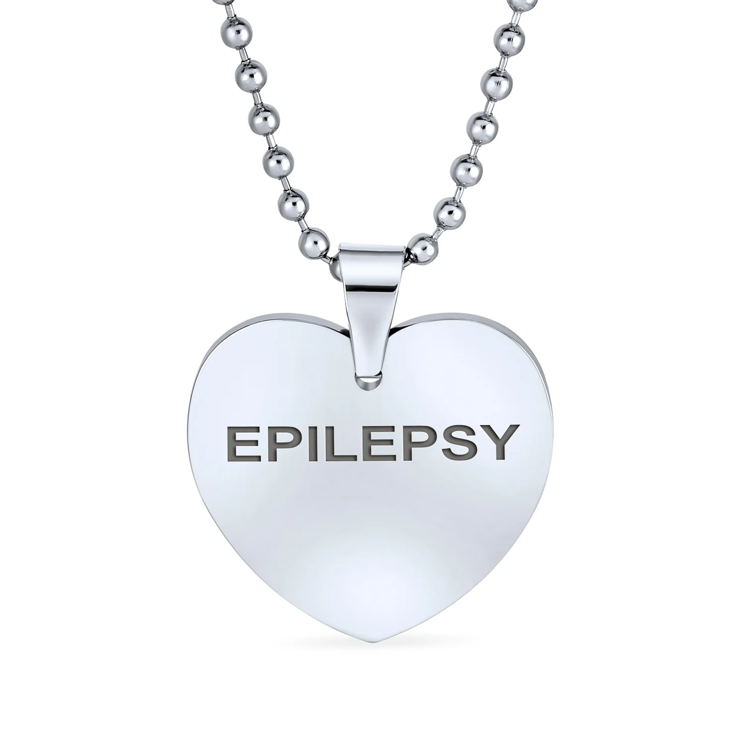 Blank Heart Shape Medical Identification ID Necklace Pendant Stainless Steel - Image 10