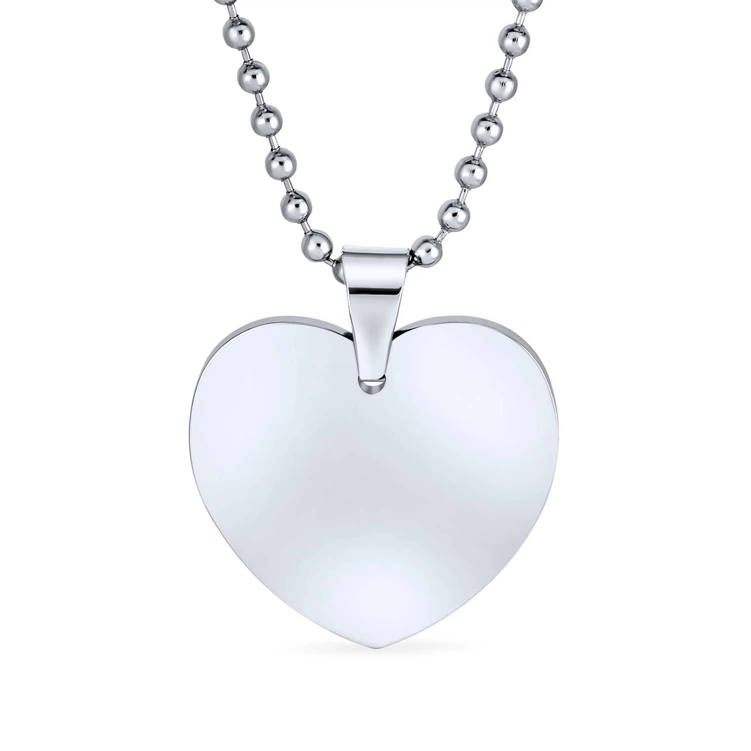 Blank Heart Shape Medical Identification ID Necklace Pendant Stainless Steel - Image 11