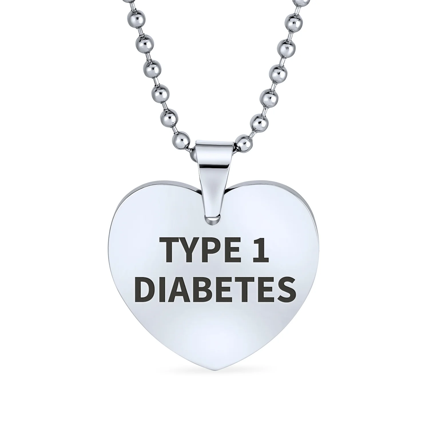 Blank Heart Shape Medical Identification ID Necklace Pendant Stainless Steel - Image 8