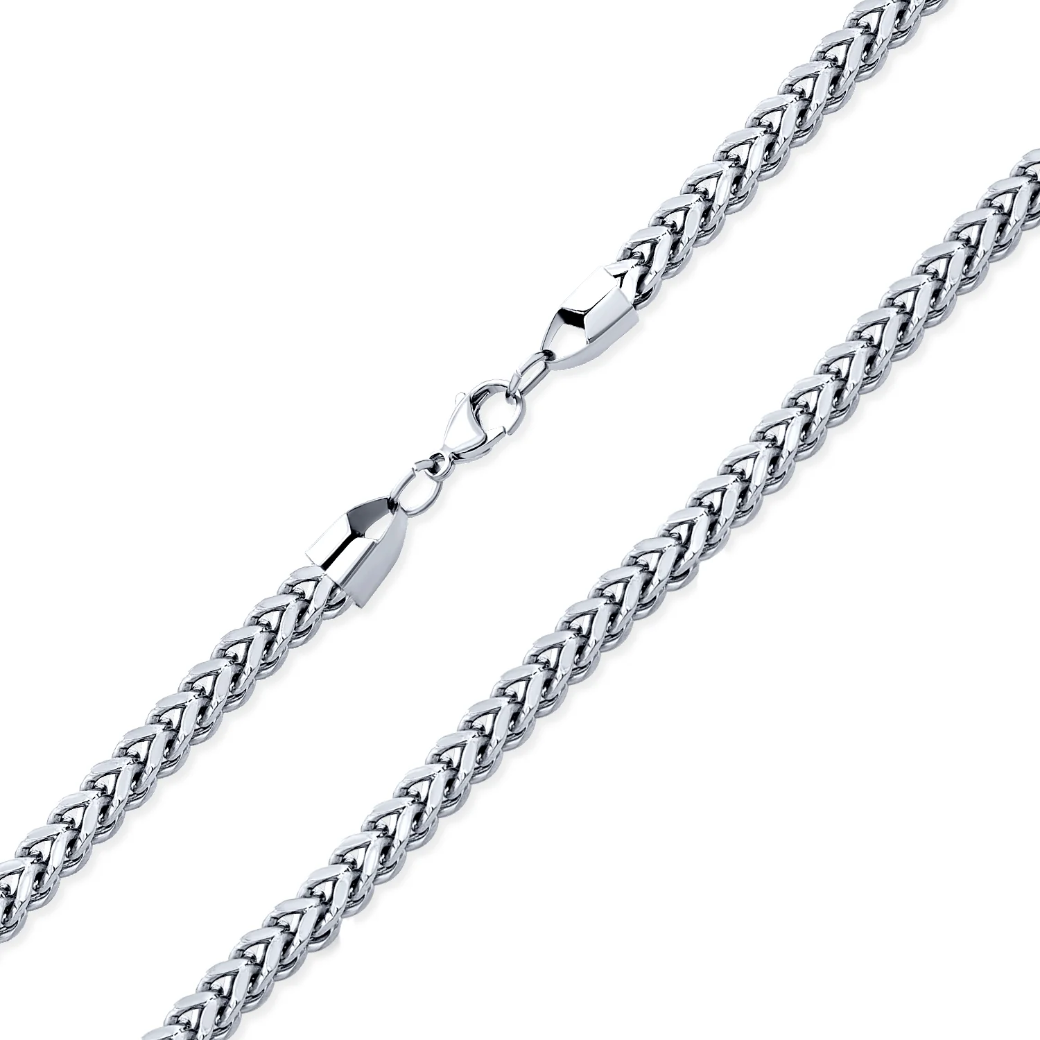 Flat Square Wheat Link Foxtail Chain Necklace Gold Plated Steel 6MM 20 Inch - Image 6