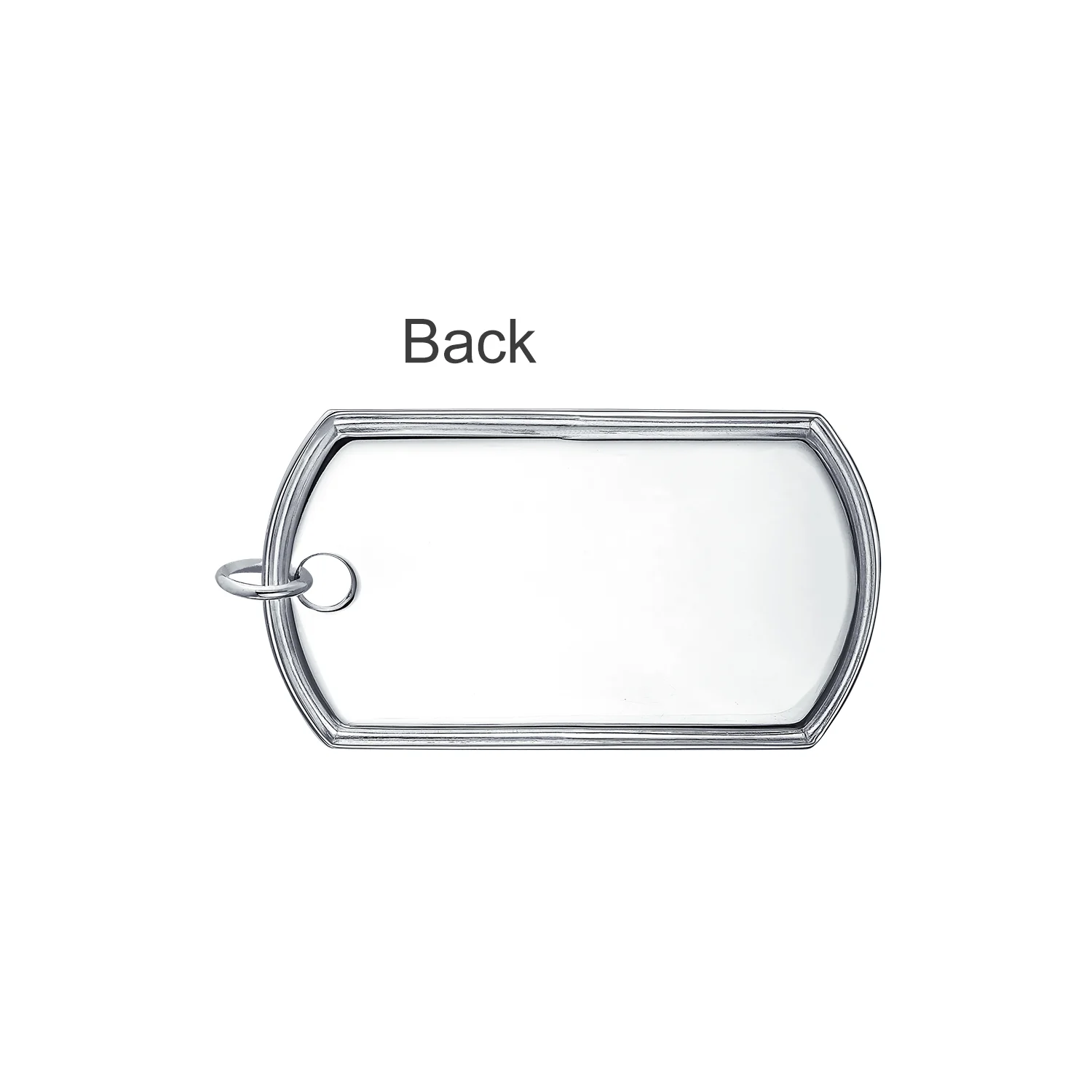Large Classic Dog Tag Pendant Necklace .925 Sterling Silver With 24 Inch Ball Chain - Image 2