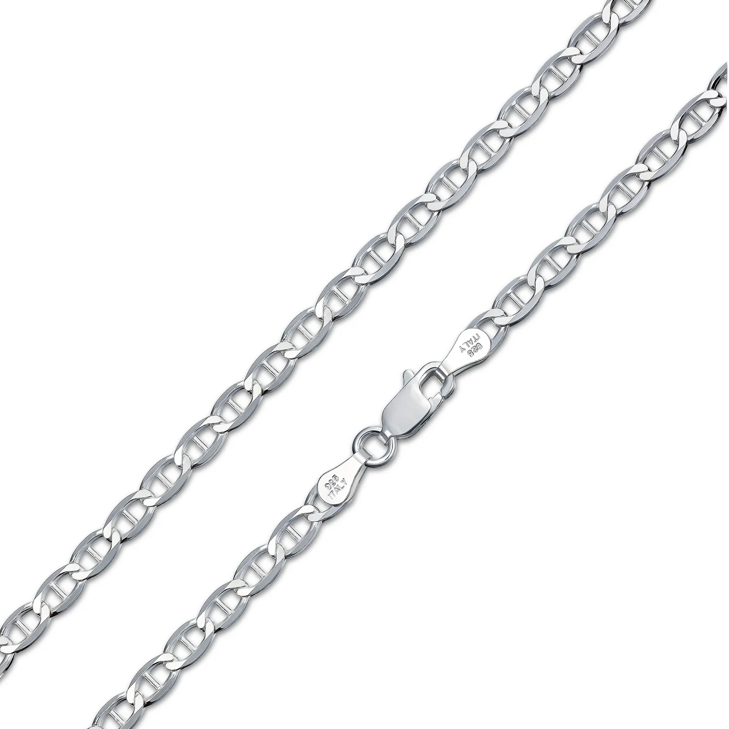 Solid Heavy .925 Sterling Silver 7MM Nautical Mariner Anchor Link Chain Necklace 24 Inch