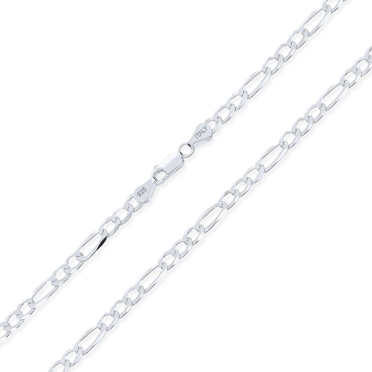 Classic Solid 5.5MM Heavy .925 Sterling Silver Figaro Link Chain Necklace 16 Inch - Image 3