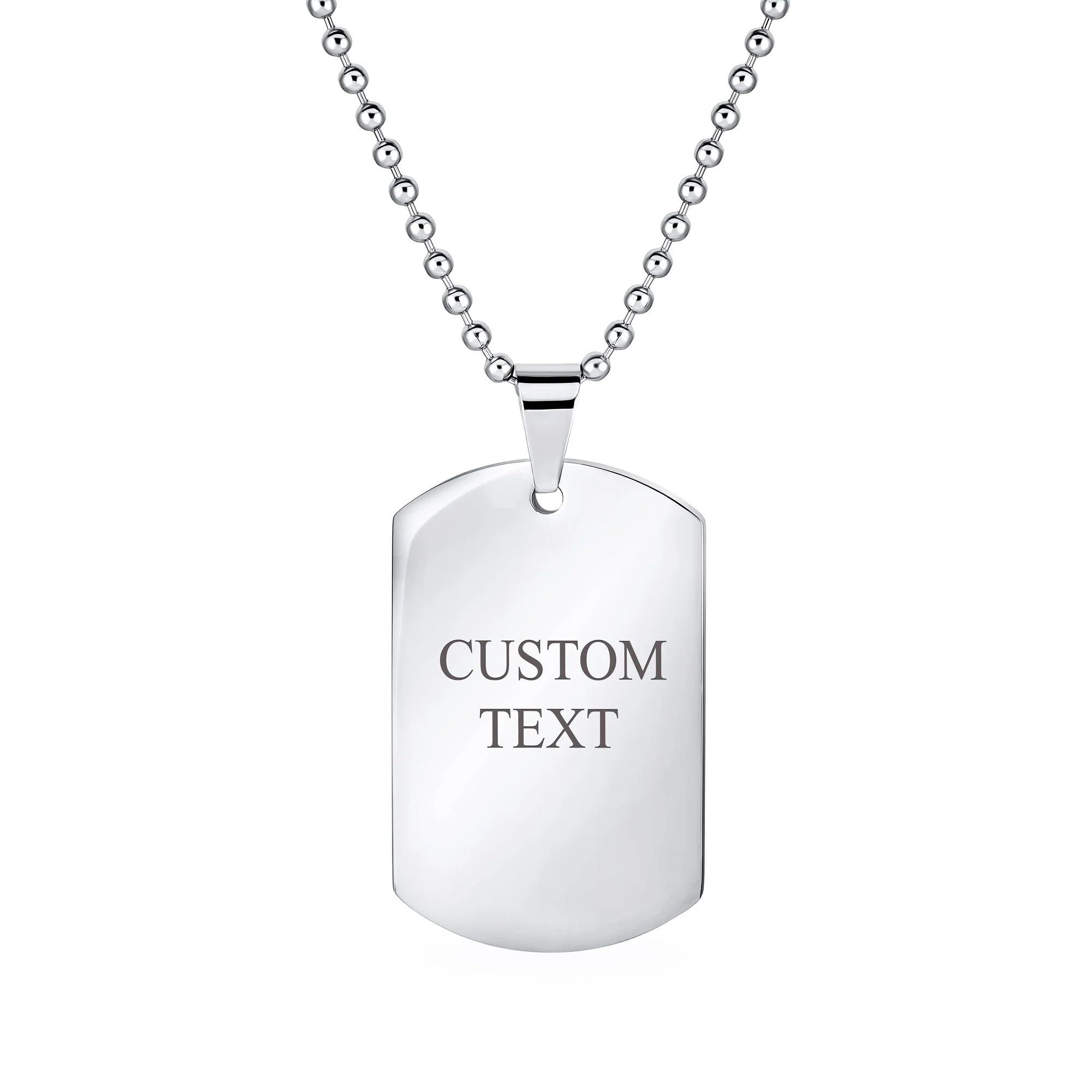 X-Large Military Dog Tag Pendant Necklace Stainless Steel 24 Inch Ball Chain - Image 13