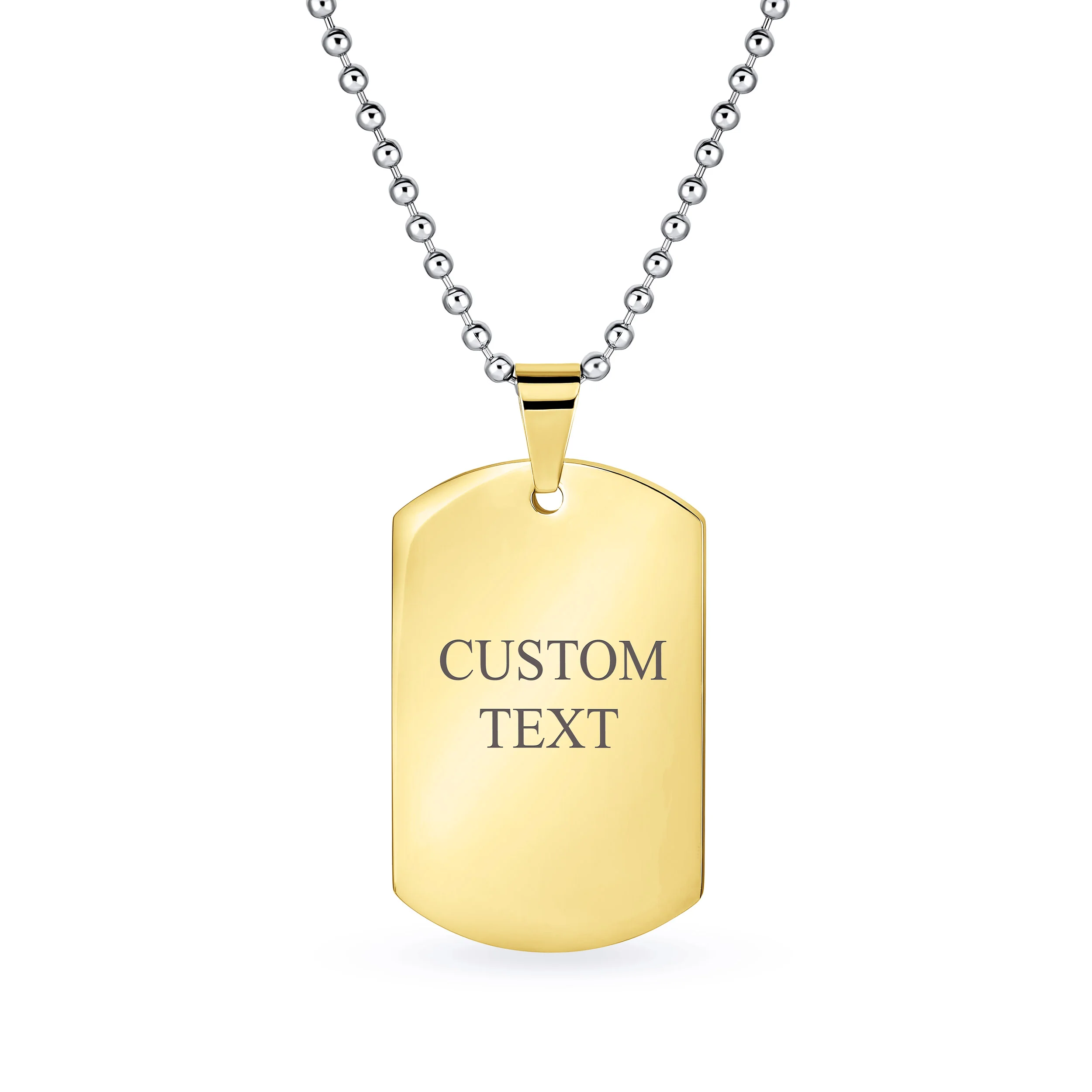 X-Large Military Dog Tag Pendant Necklace Stainless Steel 24 Inch Ball Chain - Image 15
