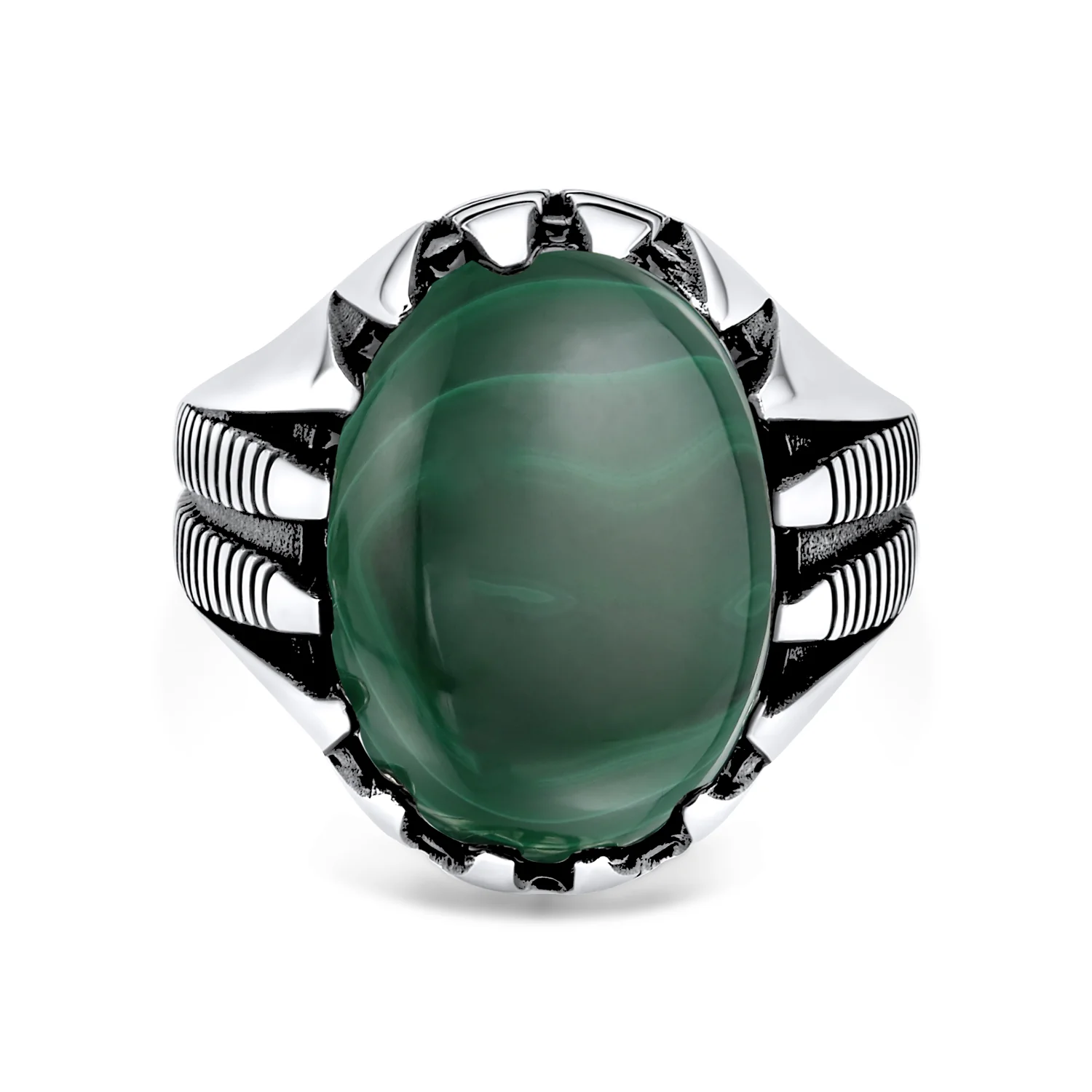 Animal Claw Large Oval Black Onyx Signet Ring Oxidized Silver Handmade In Turkey - Image 10