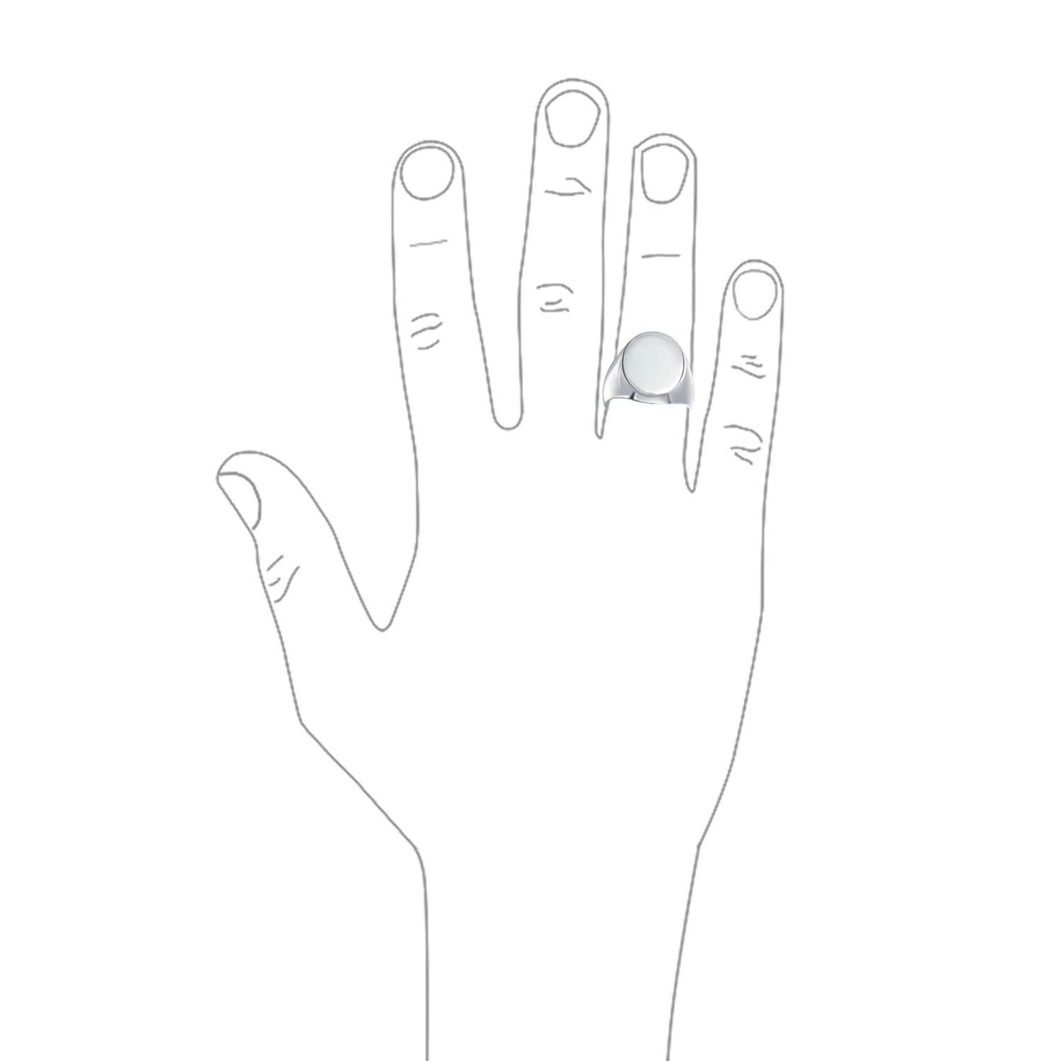 Mens Silver Ring: Engravable Sterling Silver Oval Signet with Initial Monogram - Image 3