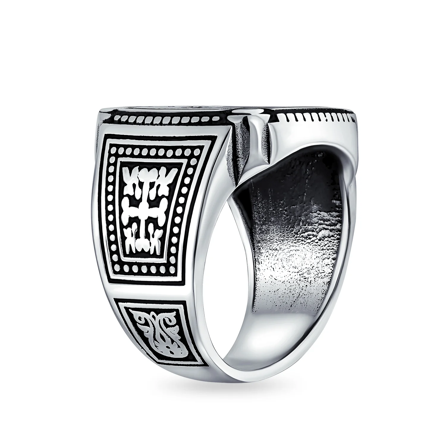 Men's Statement Pegasus Signet Ring Greek Mythical Horse Oxidized .925 Sterling Silver - Image 2