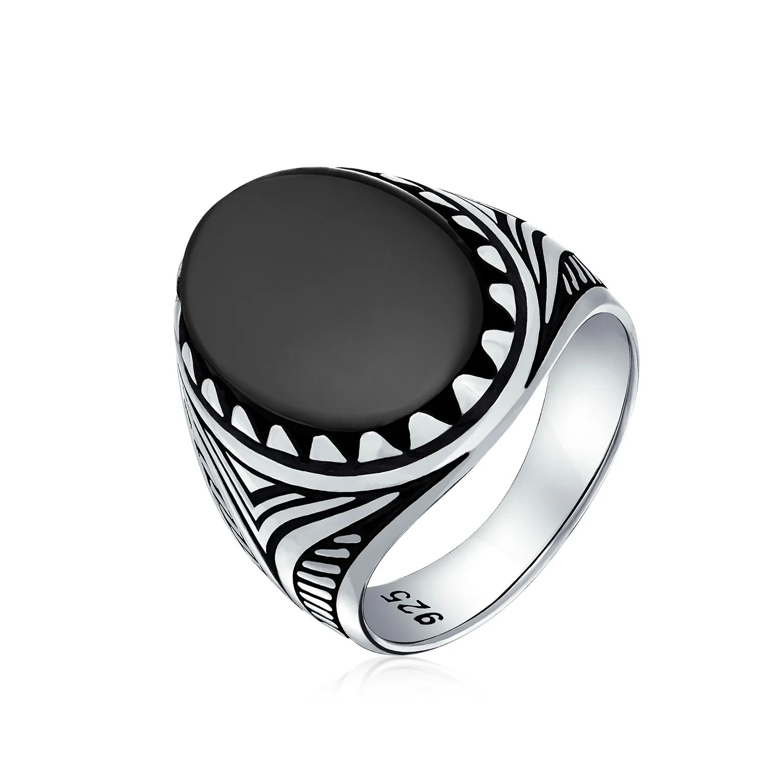 Mens Silver Ring Black Onyx Blue Turquoise Tiger Eye Gemstone Lion Claw Design - Image 5