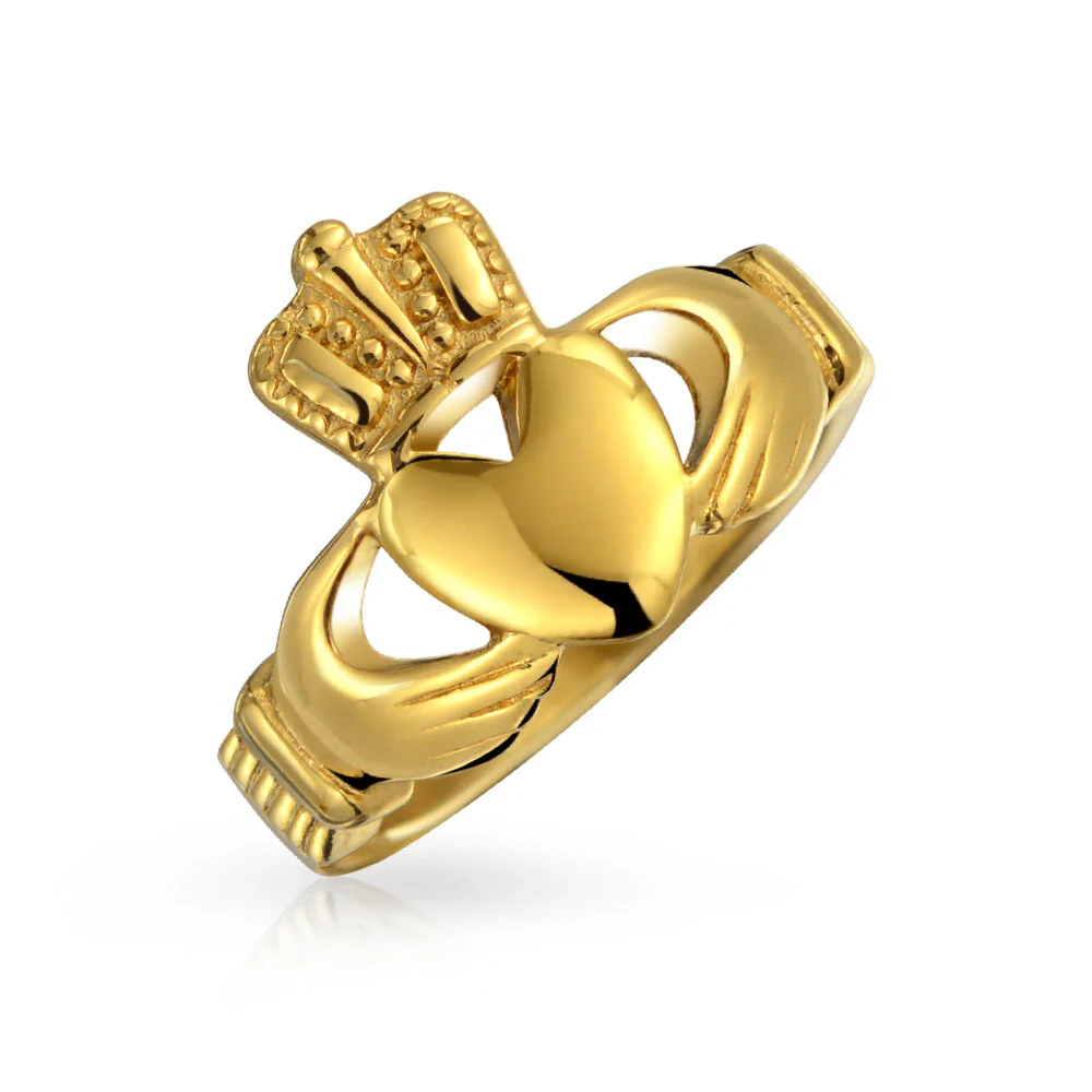 Friendship Couples Promise Celtic Heart Claddagh Ring Stainless Steel - Image 10