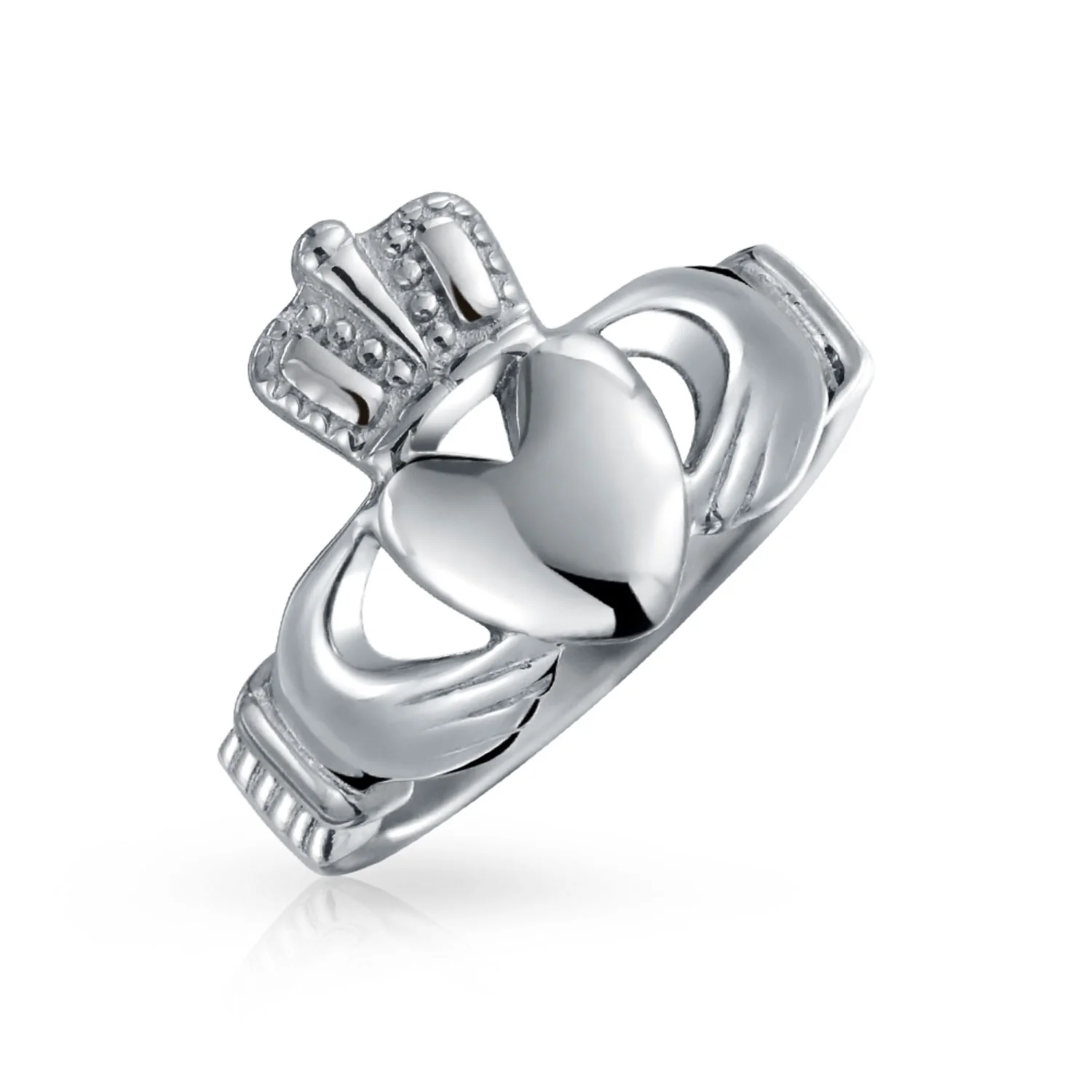 Friendship Couples Promise Celtic Heart Claddagh Ring Stainless Steel - Image 4