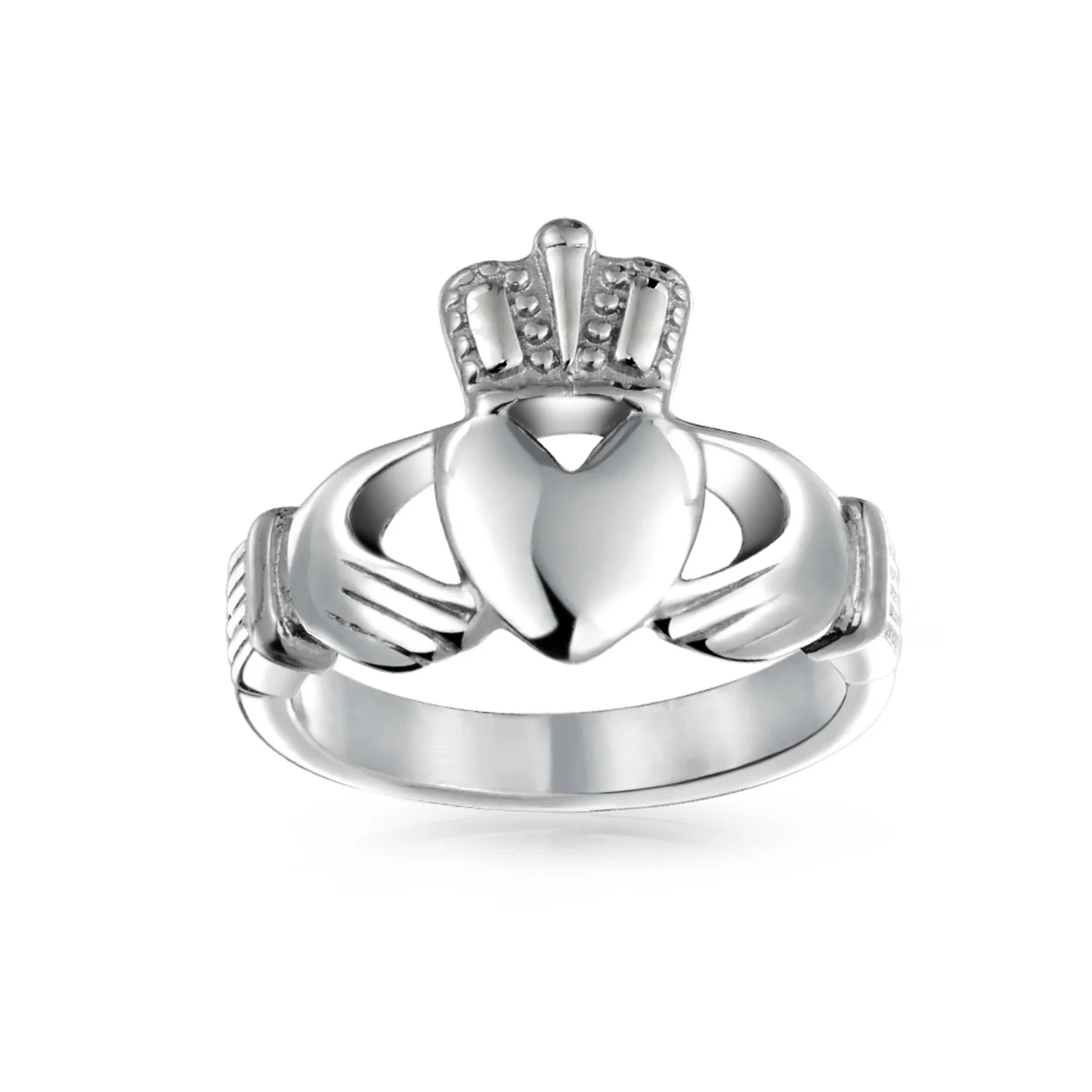 Friendship Couples Promise Celtic Heart Claddagh Ring Stainless Steel - Image 5