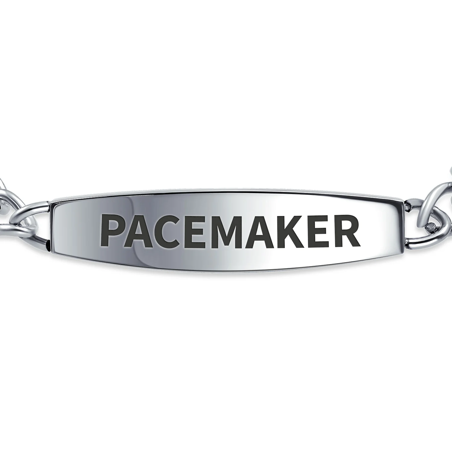 Lightweight Red Medical Identification Blank Medical ID Curb Link Bracelet Stainless Steel 7.5 Inch - Image 26