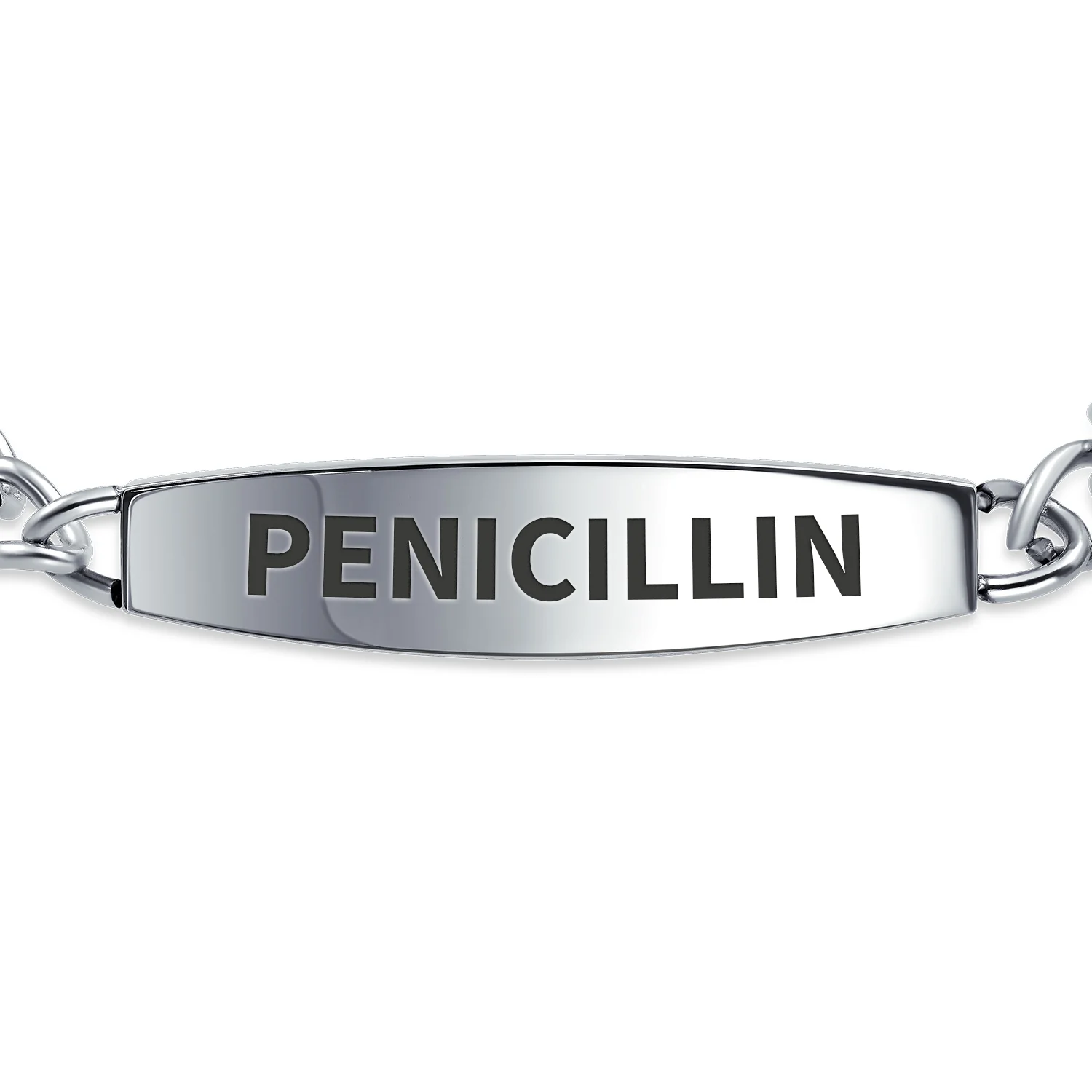 Lightweight Red Medical Identification Blank Medical ID Curb Link Bracelet Stainless Steel 7.5 Inch - Image 27